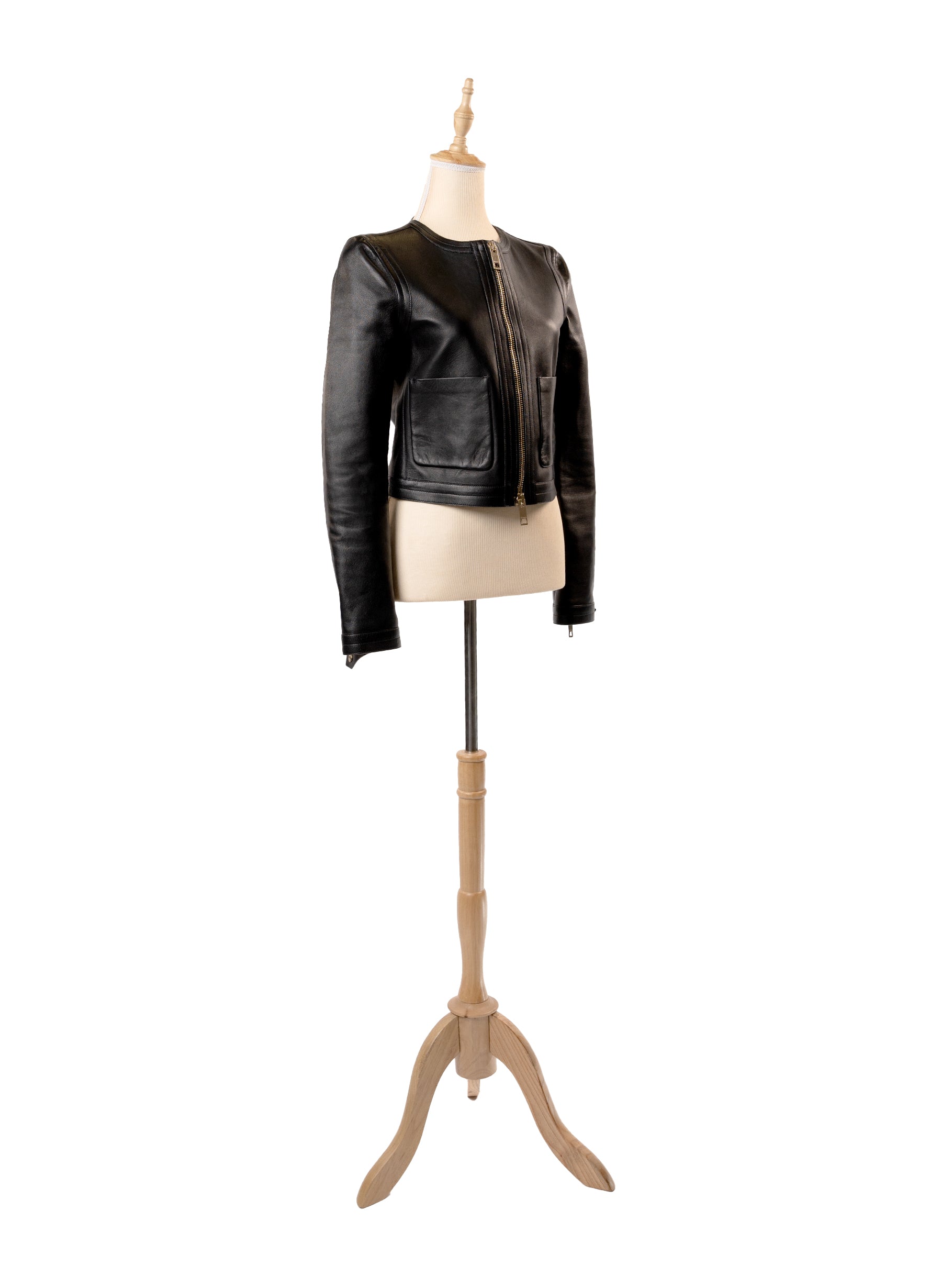 Burberry Collarless Leather Jacket