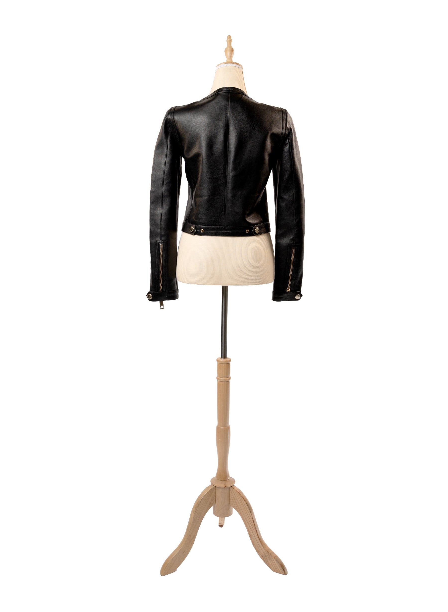 Burberry Collarless Leather Jacket