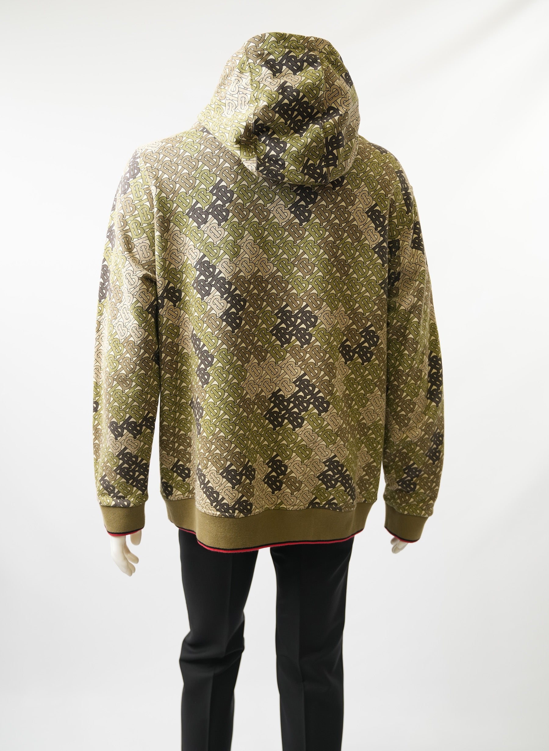 Burberry Green Camouflage Monogram Printed Hoodie