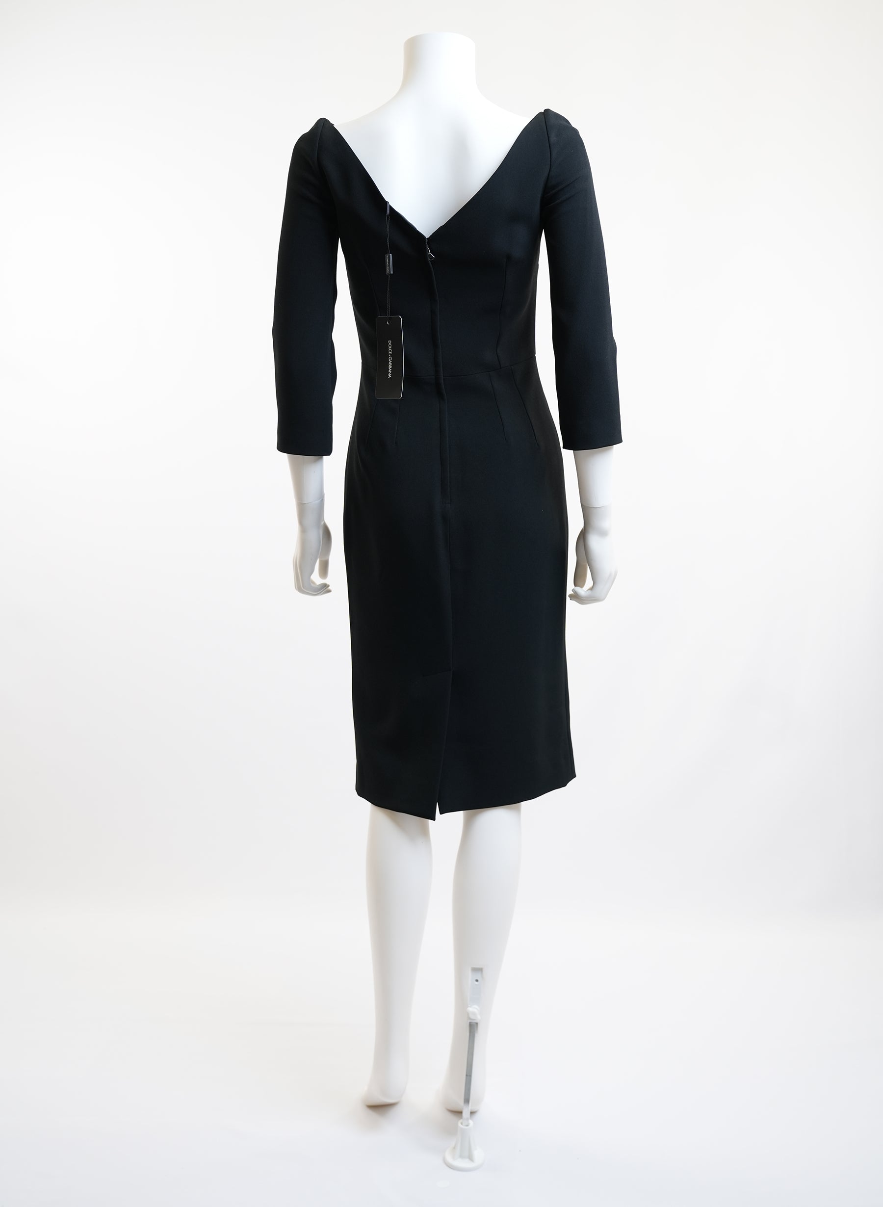 Dolce & Gabbana Black V Neck Dress