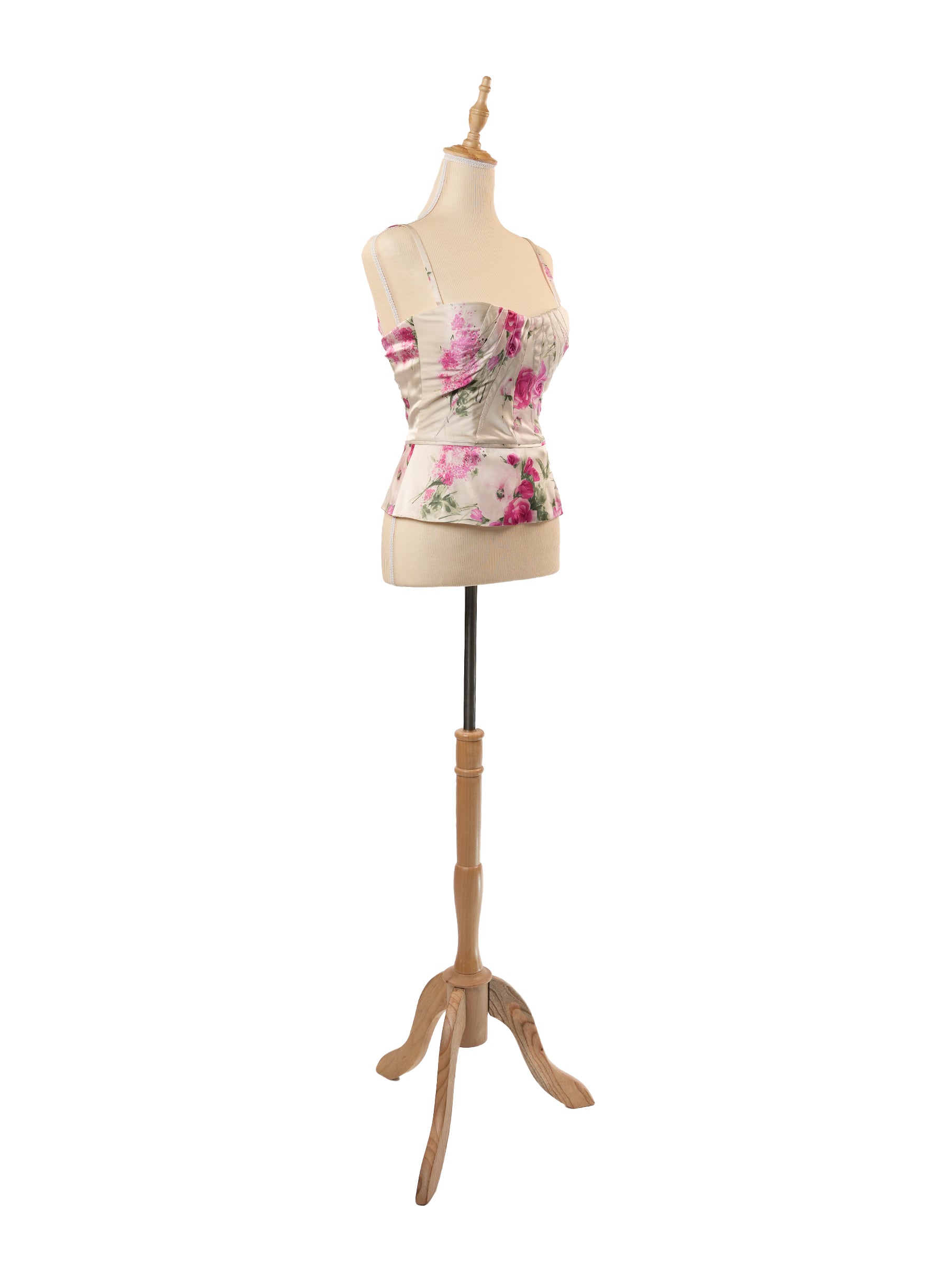 Dolce & Gabbana Floral Pattern Silk Bustier Top