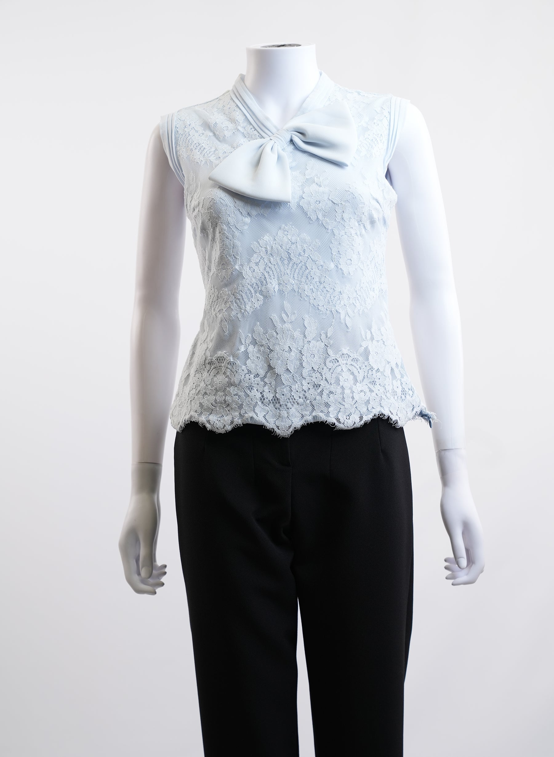 Edward Achour Bow Detail Lace Top