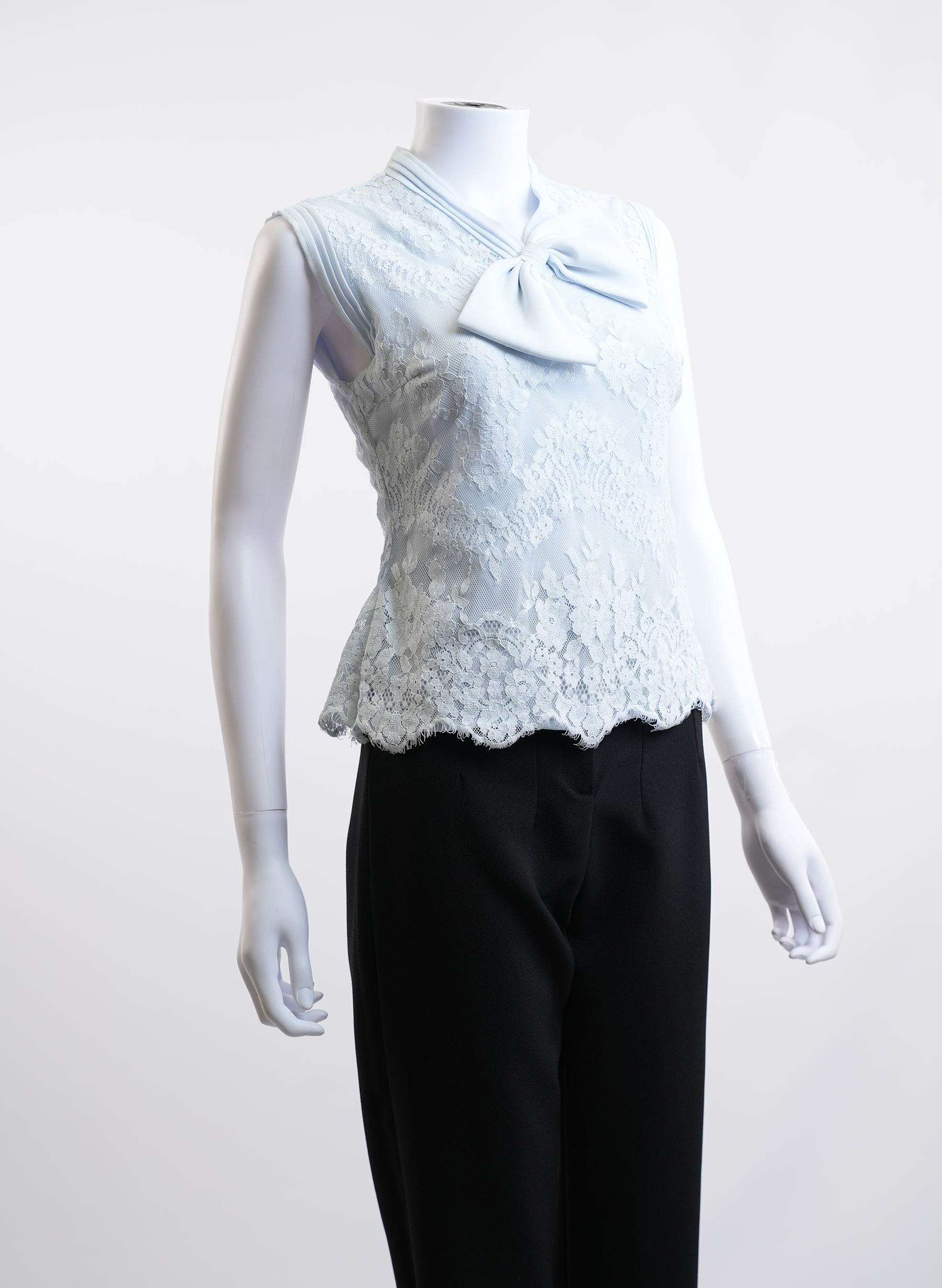 Edward Achour Bow Detail Lace Top