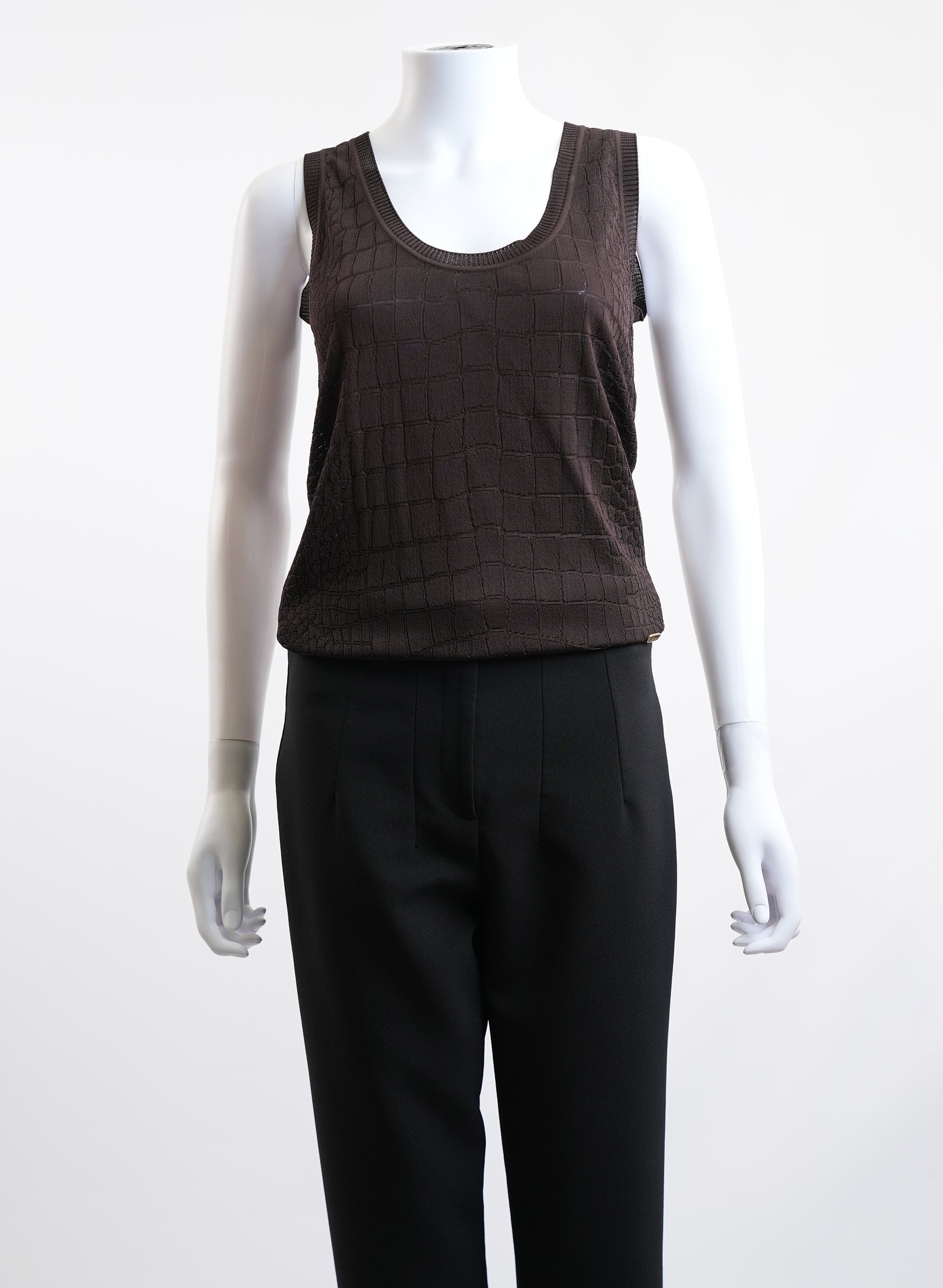 Gucci Brown Sleeveless Top
