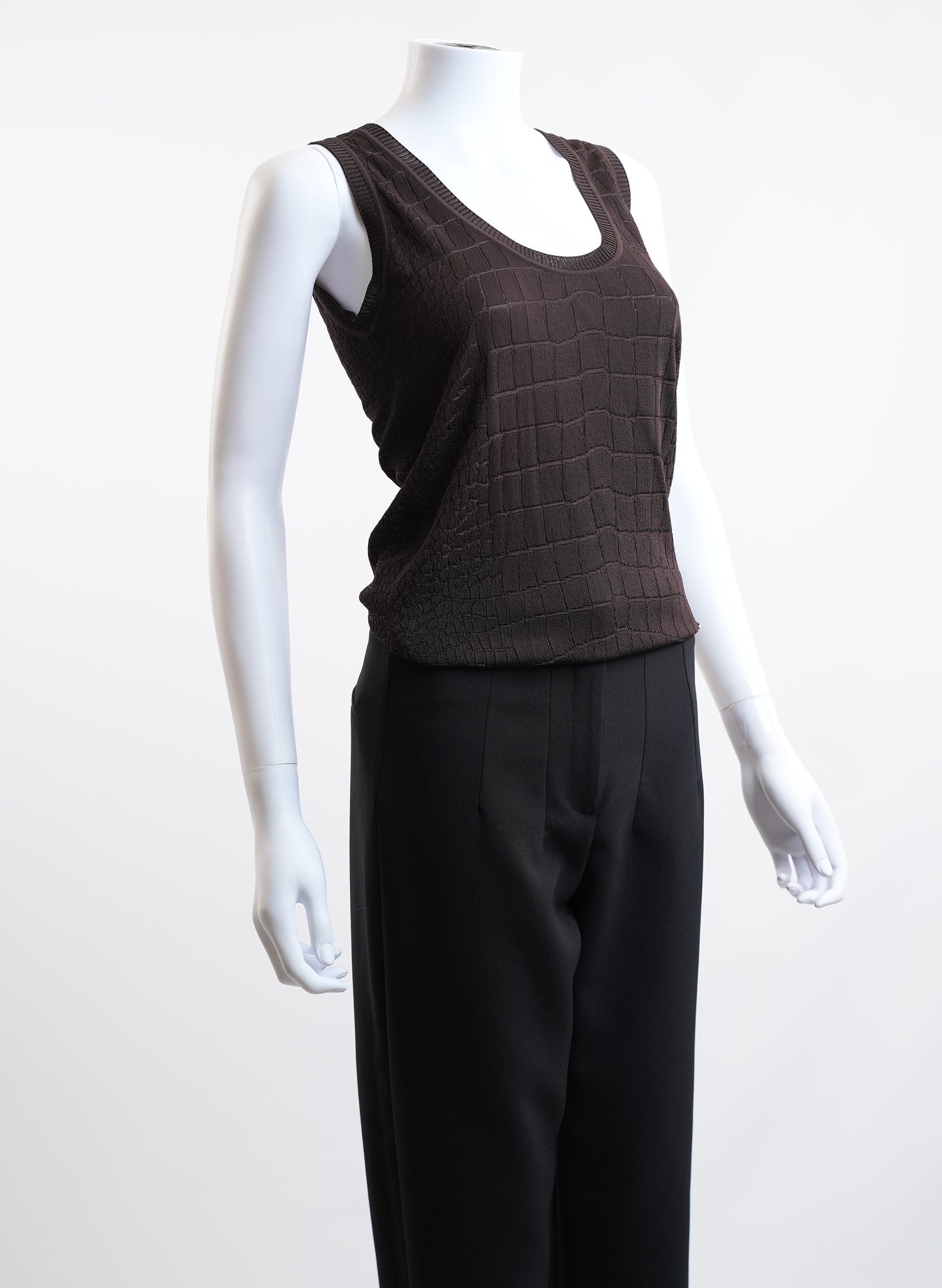 Gucci Brown Sleeveless Top