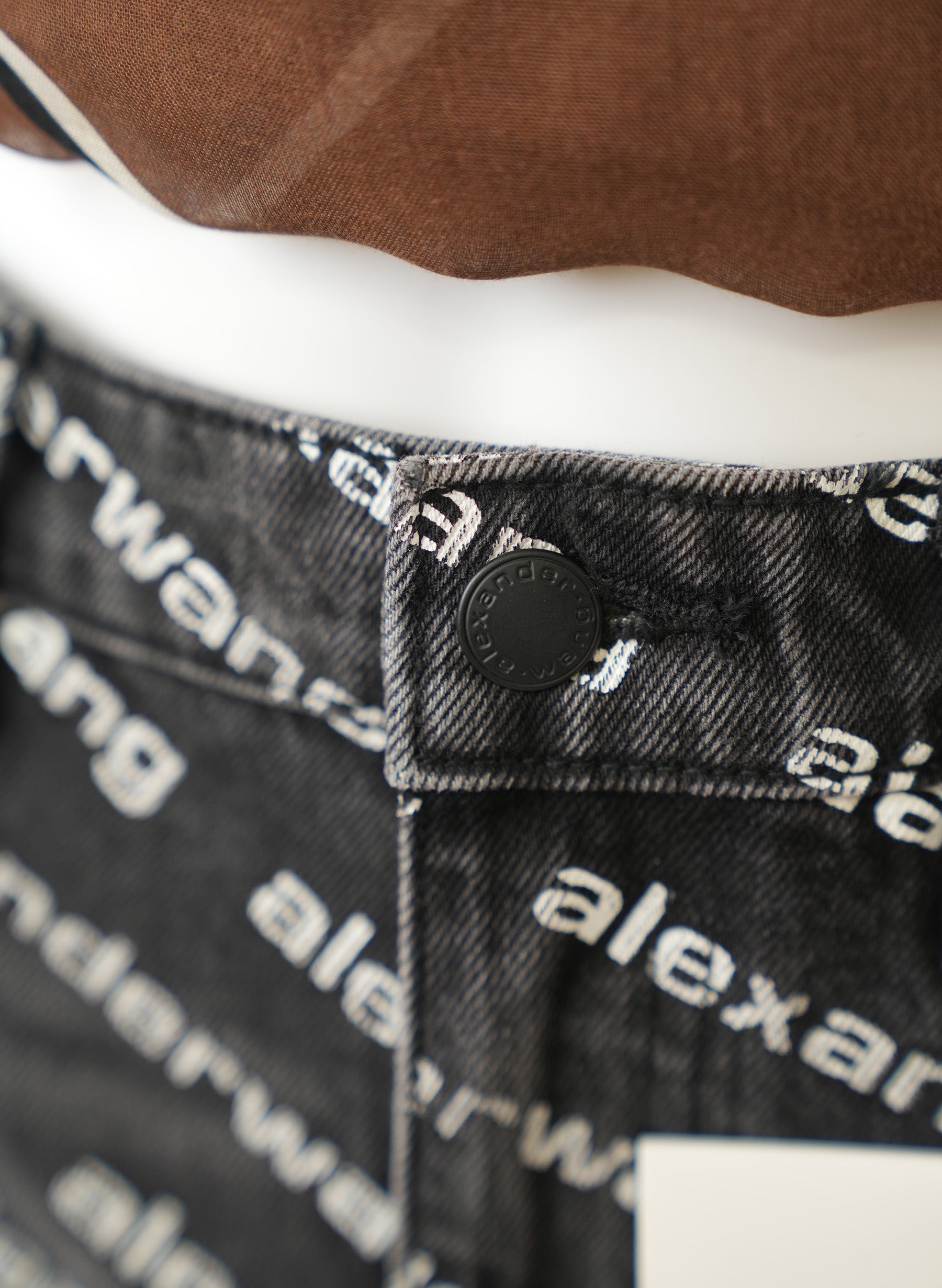 Alexander Wang Monogram Print Denim Shorts