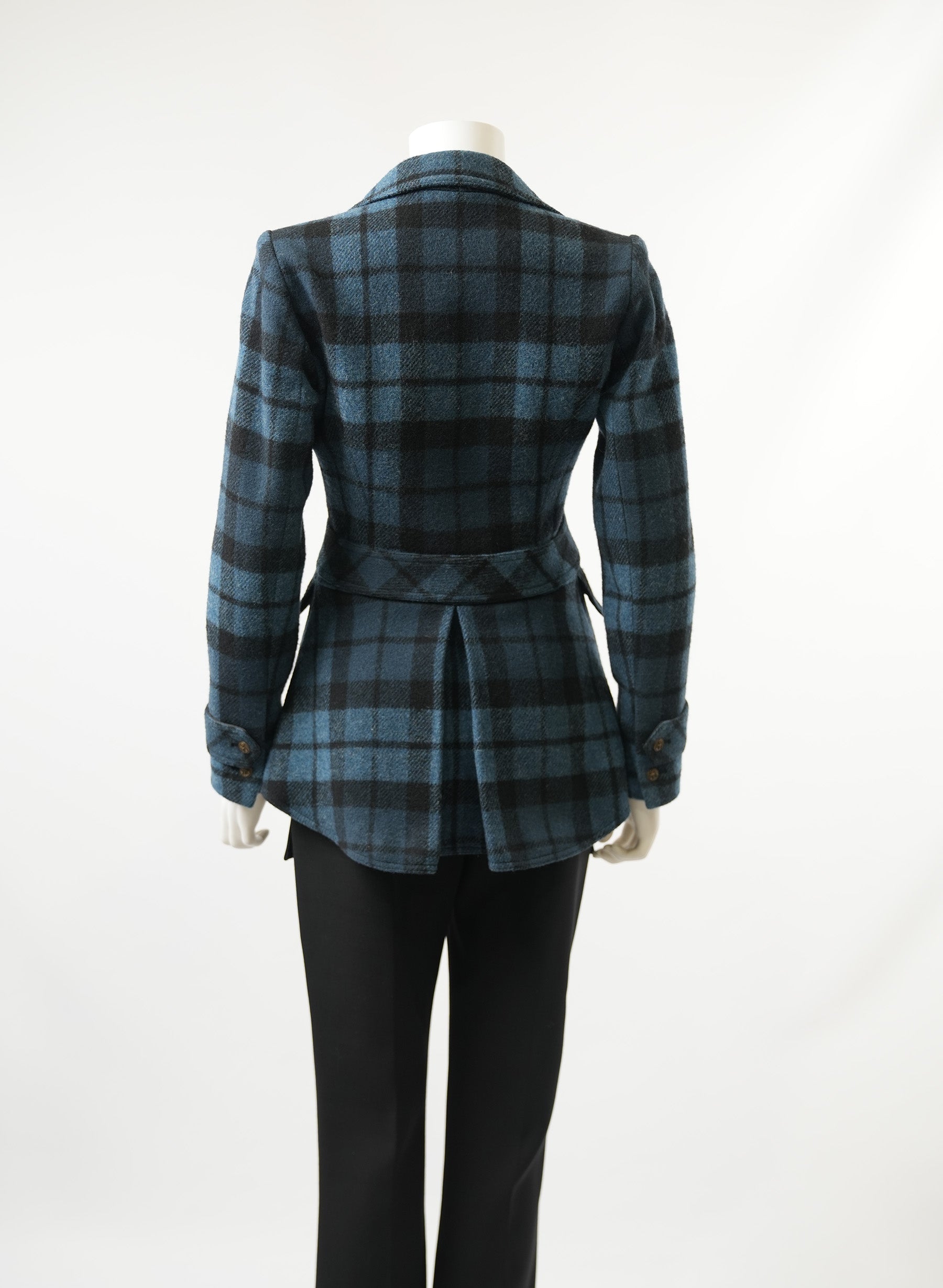 Smythe Black and Blue Plaid Blazer