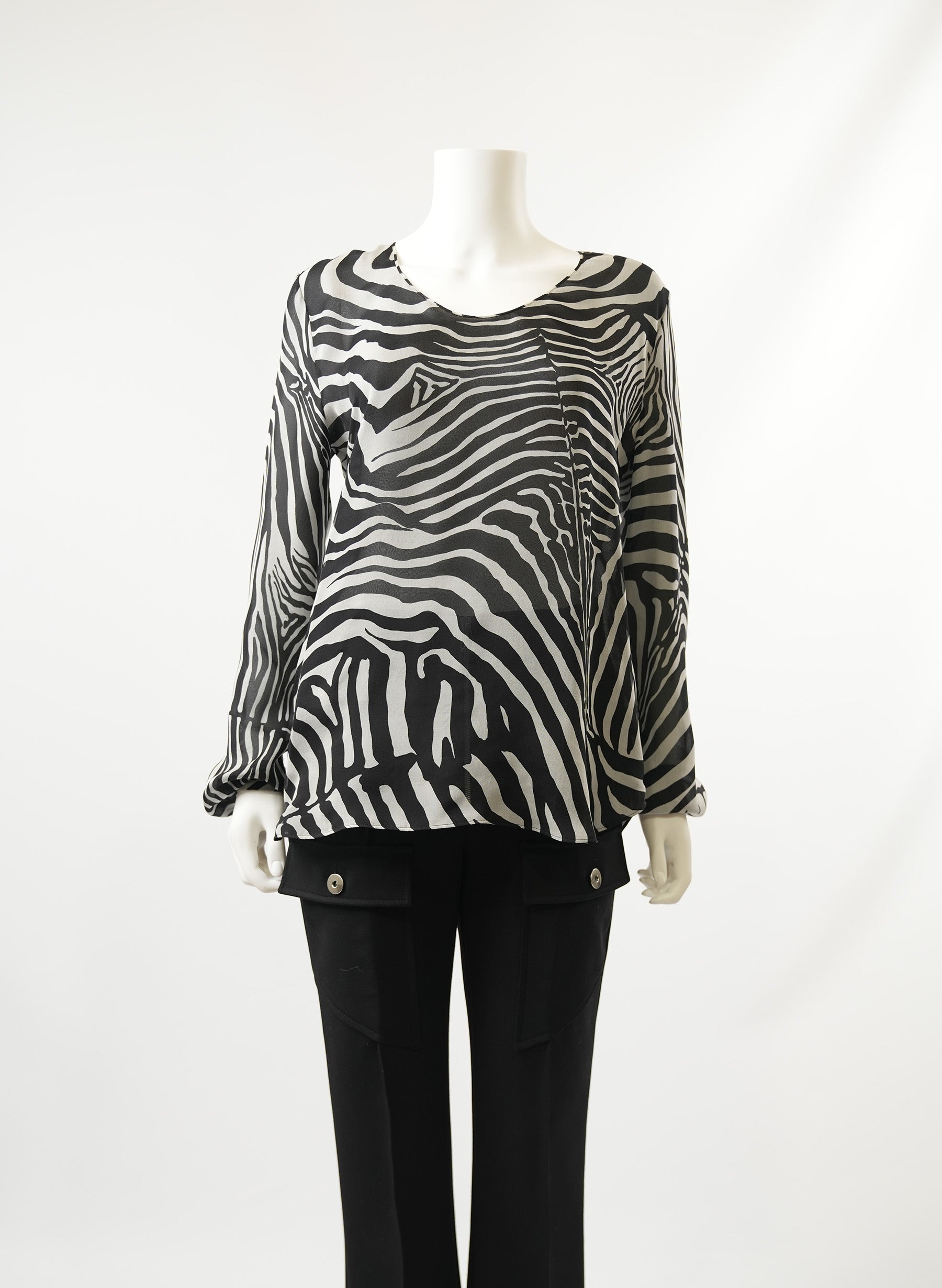 Tom Ford Via Laveggio Black and White Blouse