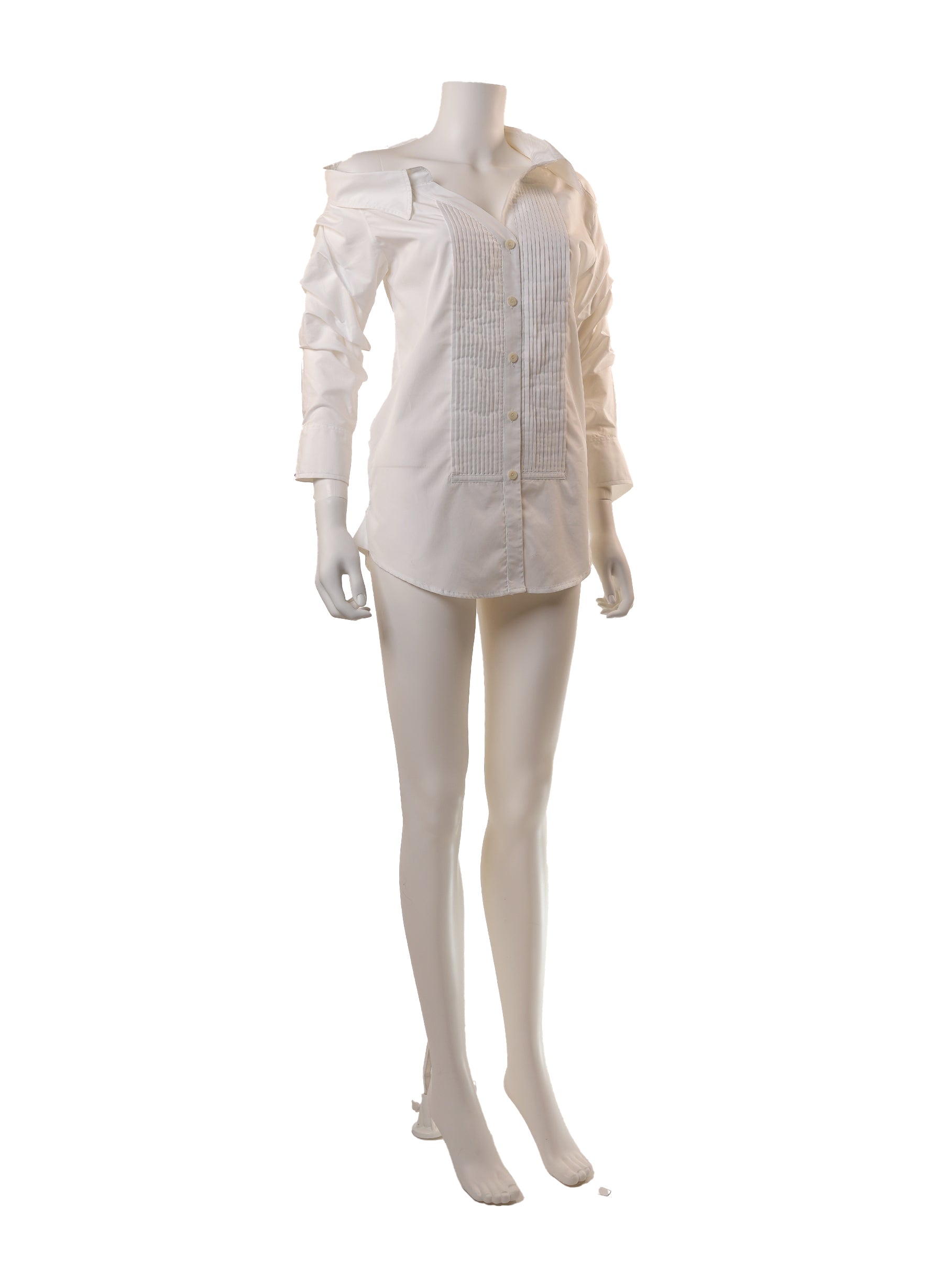 Johanna Ortiz Asymmetrical Collar Voltaire Poplin Shirt