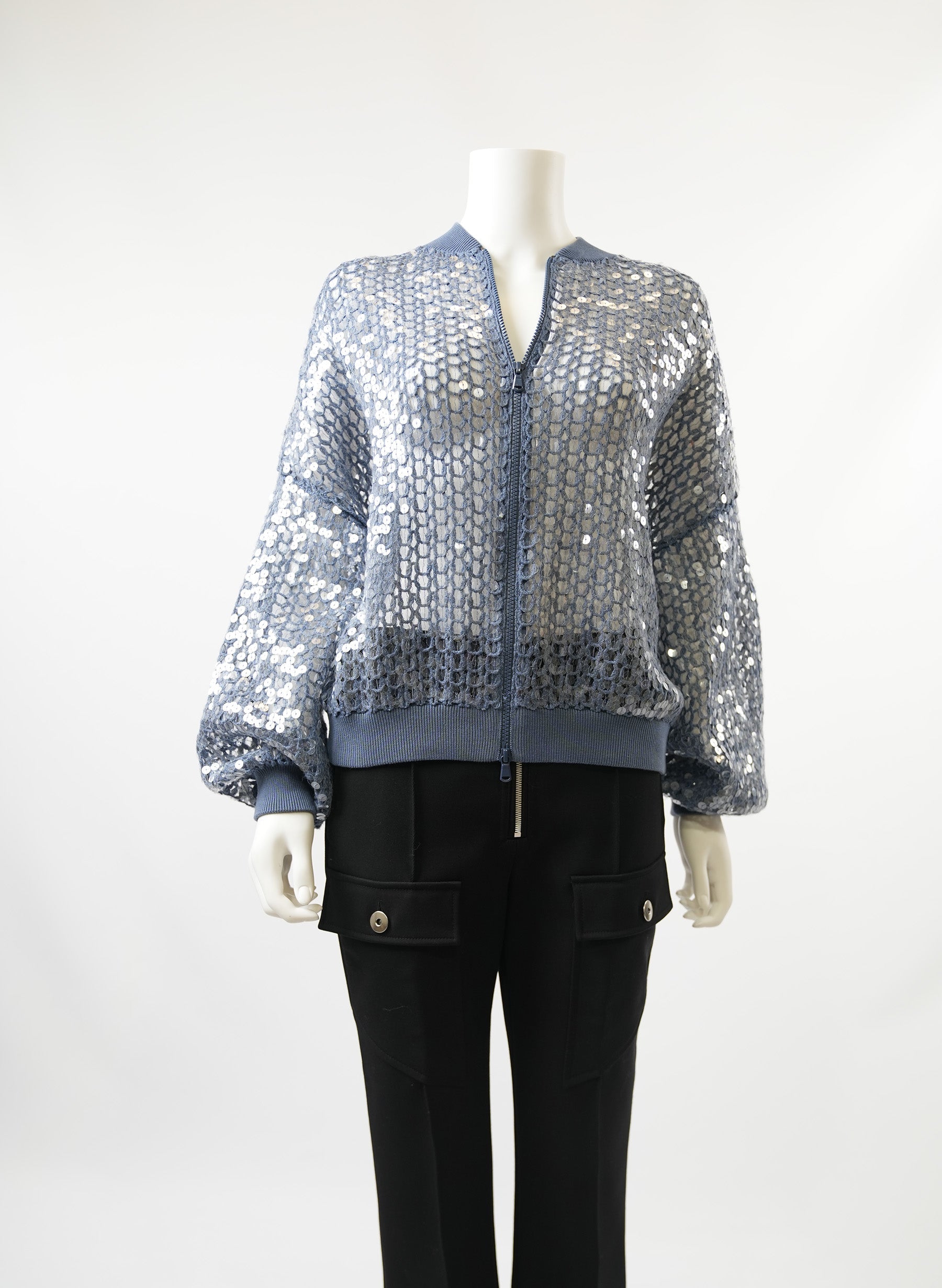 Brunello Cucinelli Sequin Zip-Up Cardigan