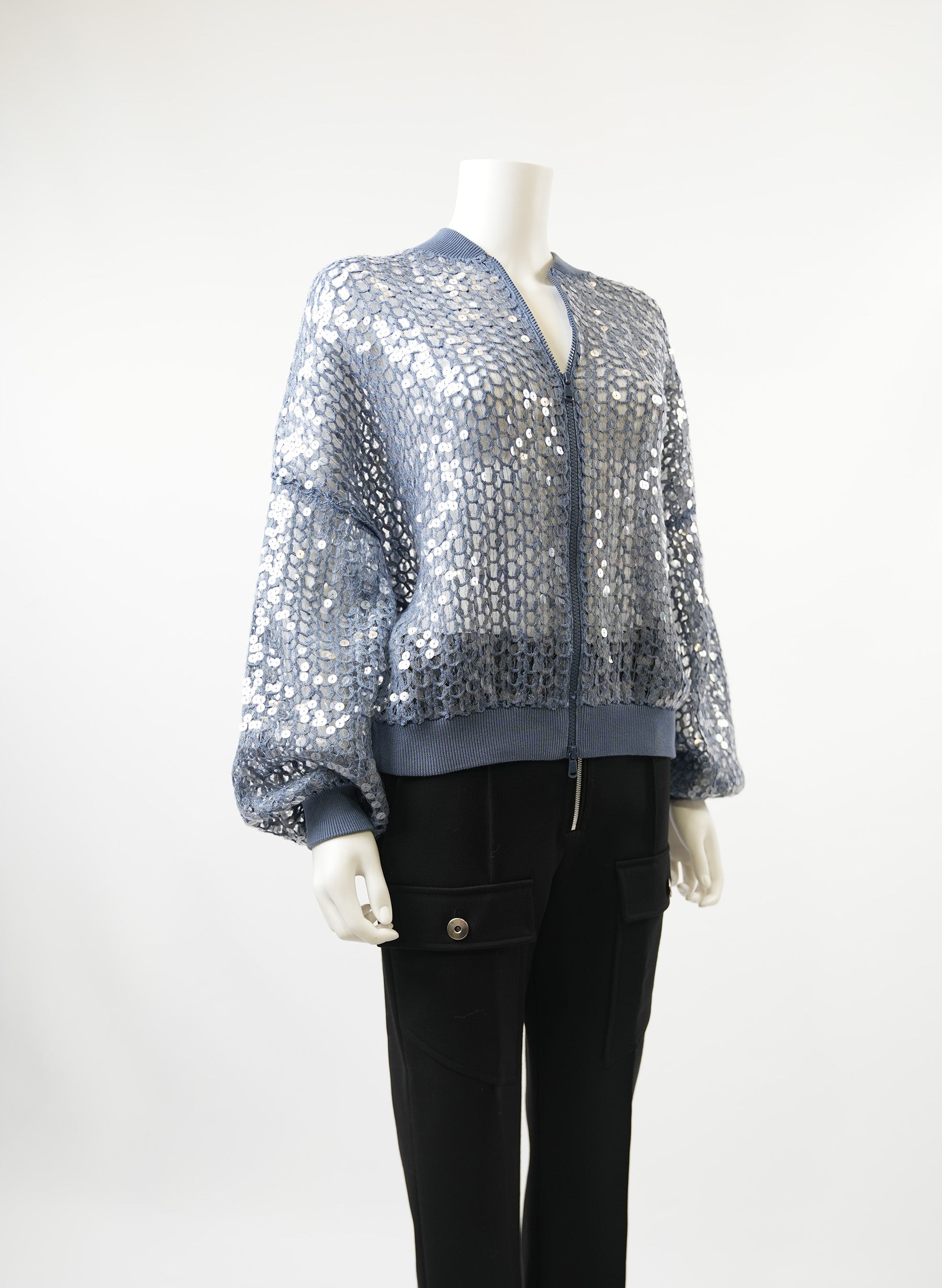 Brunello Cucinelli Sequin Zip-Up Cardigan