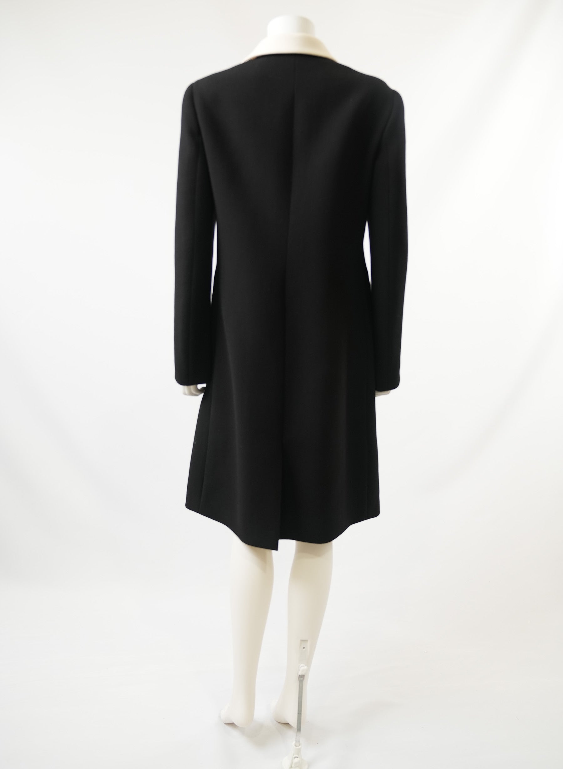 Prada Contarsting Collar Black Coat