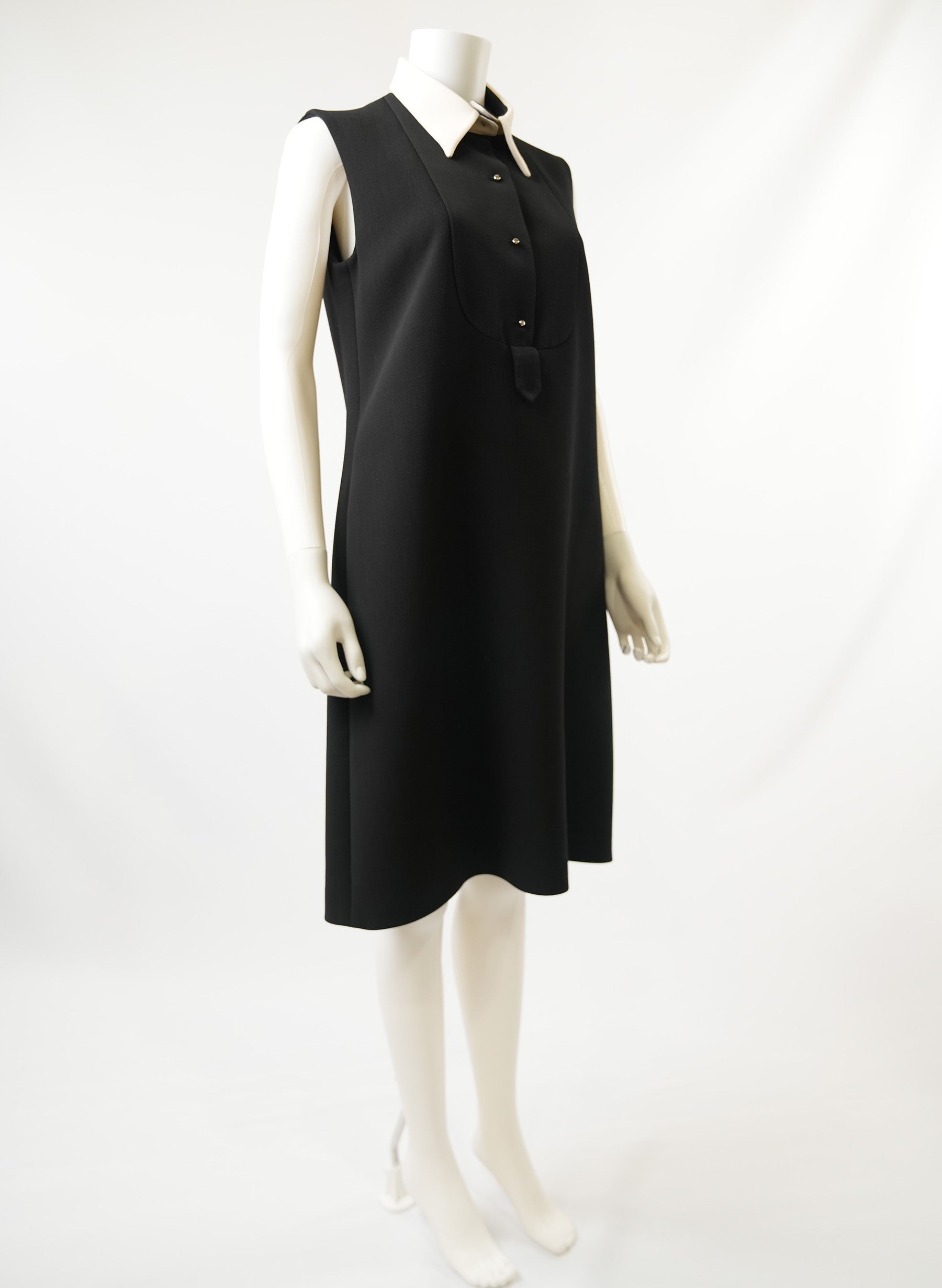 Prada Contarsting Collar Black Dress