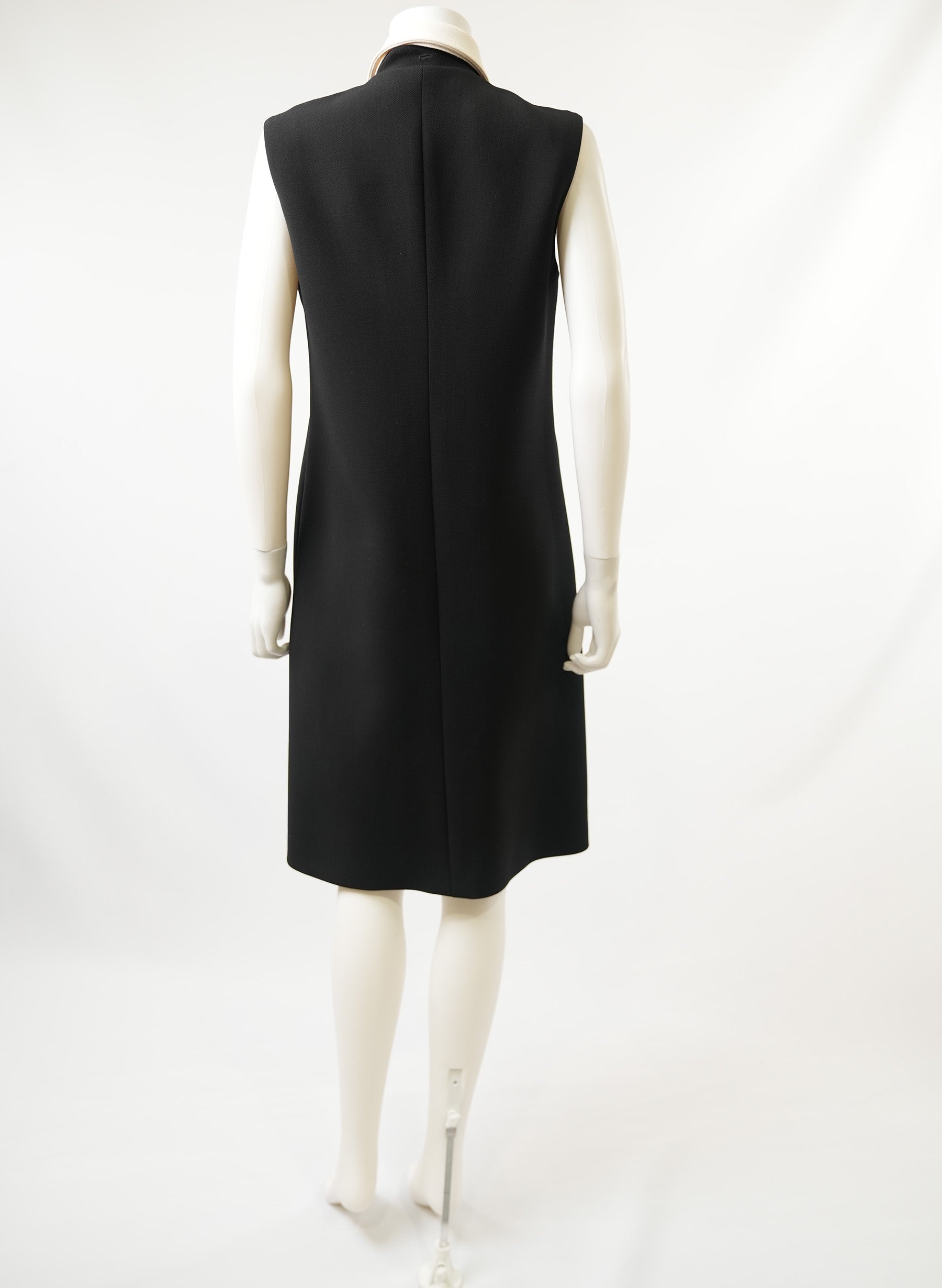 Prada Contarsting Collar Black Dress