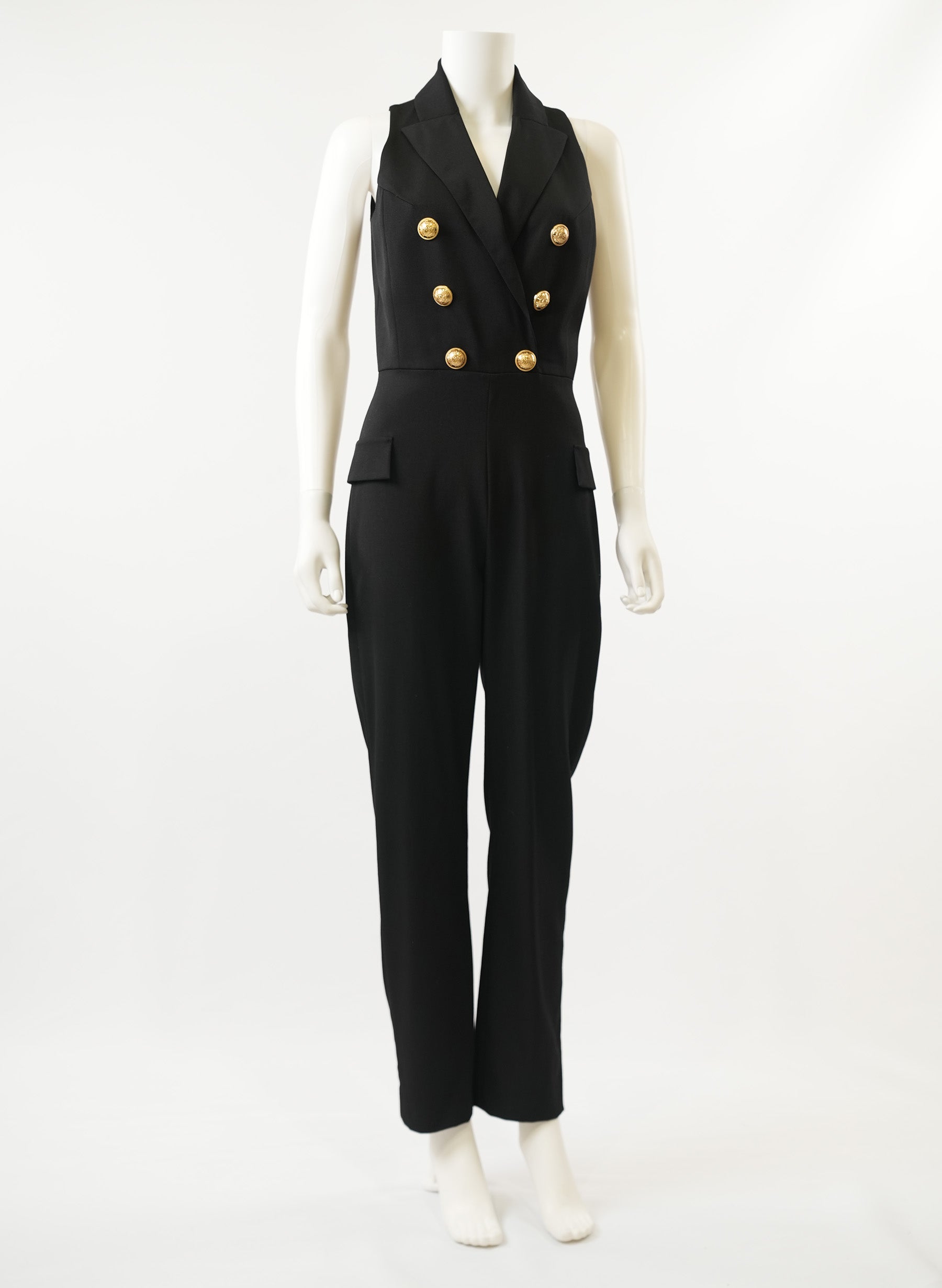 Balmain Sleeveless Double Breasted Jumpsuit