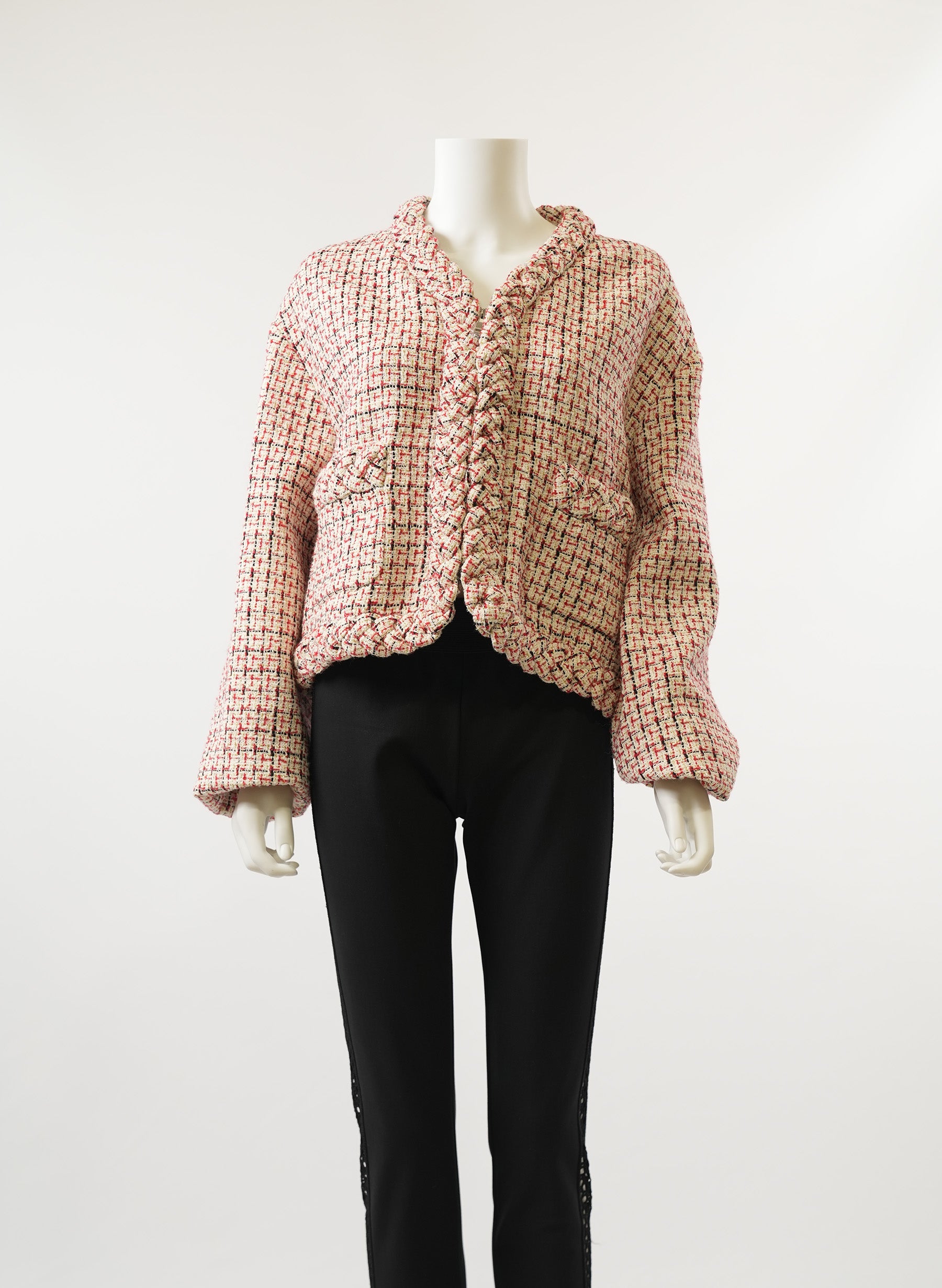 Valentino Garavani Tweed V-Neck Jacket