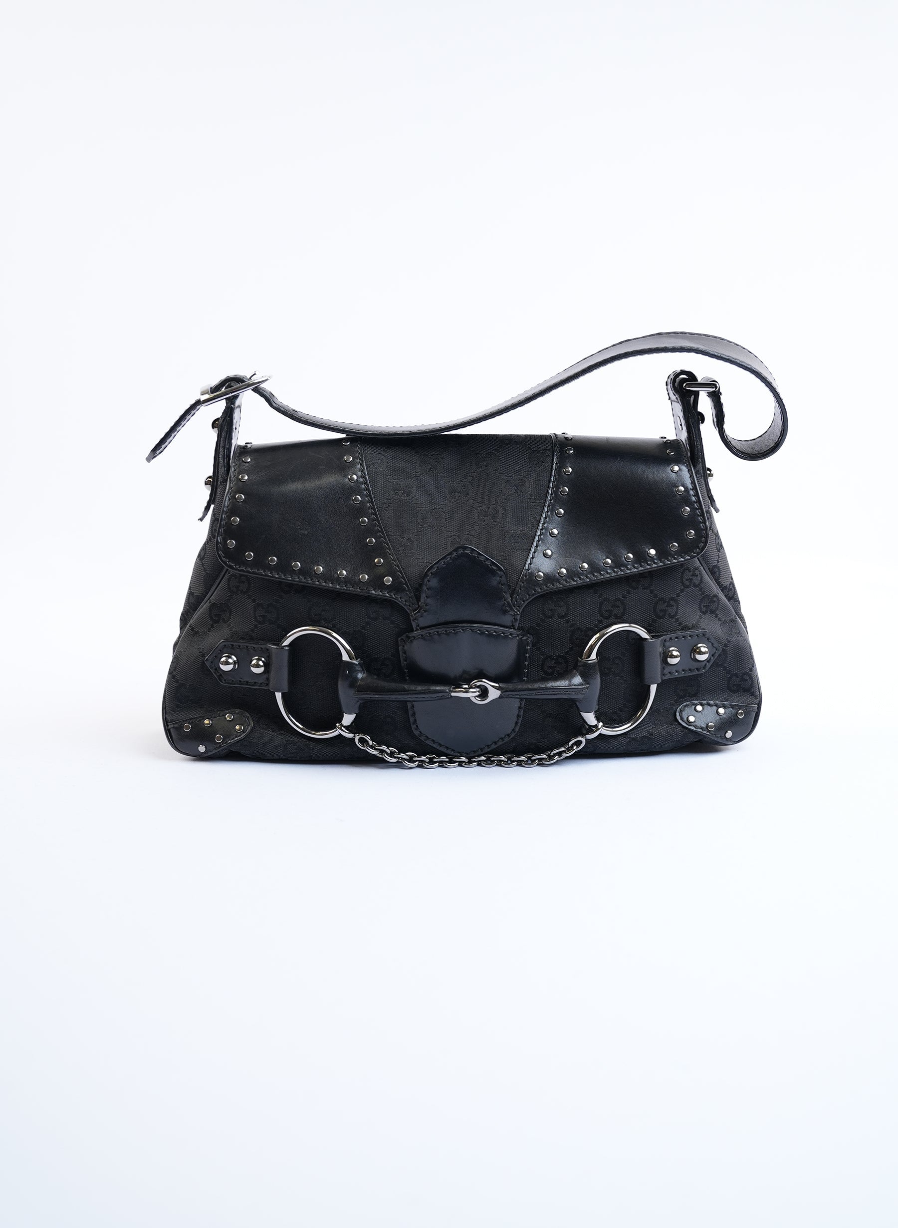 Gucci Black Monogram Shoulder Bag
