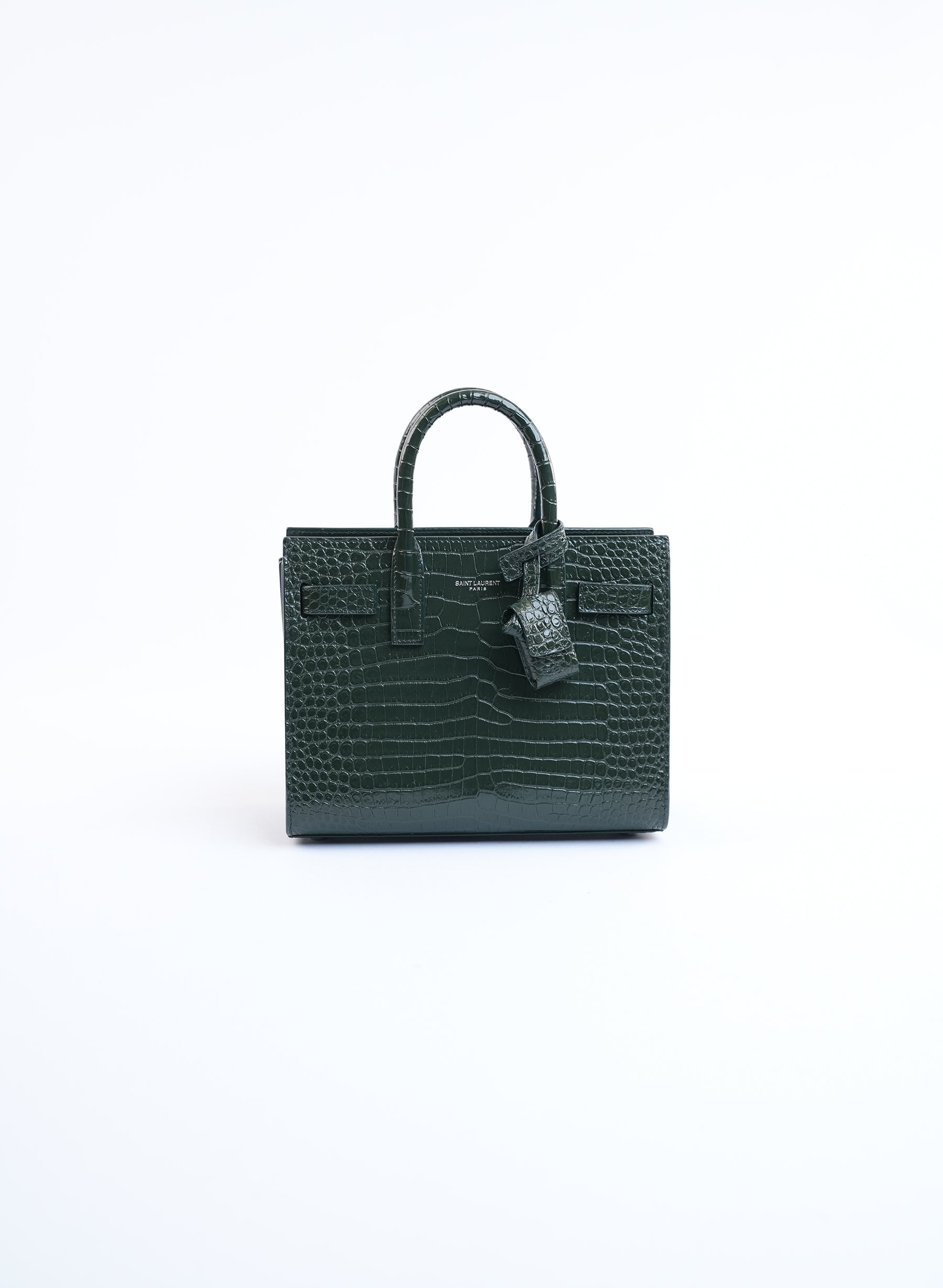 Saint Laurent Embossed Leather Sac De Jour Bag
