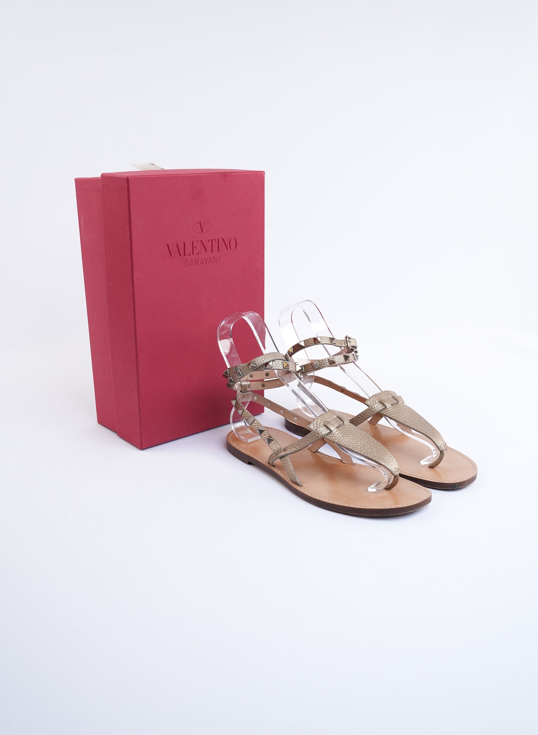Valentino Rockstud Gladiator Leather Sandals