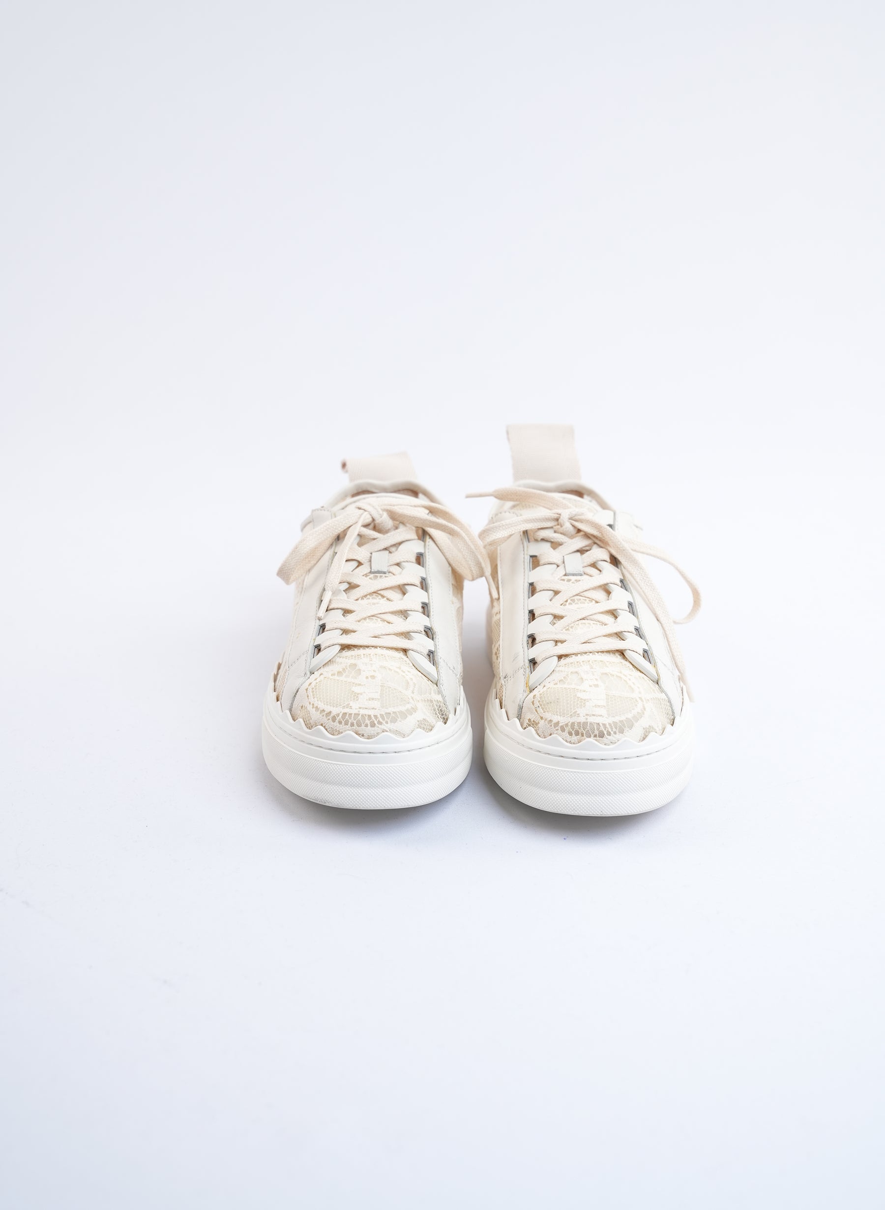 Chloe Cream Mesh Sneakers