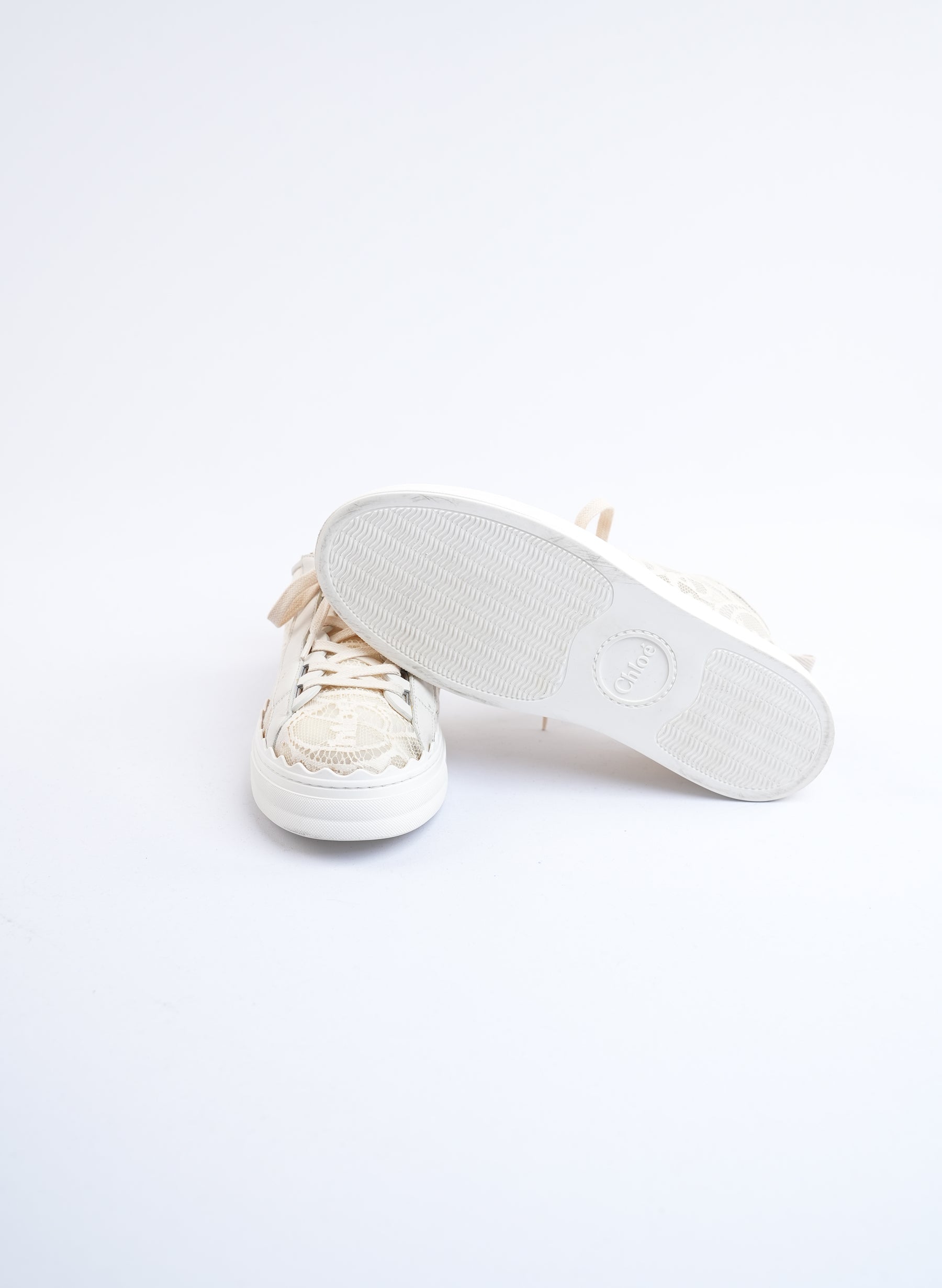 Chloe Cream Mesh Sneakers