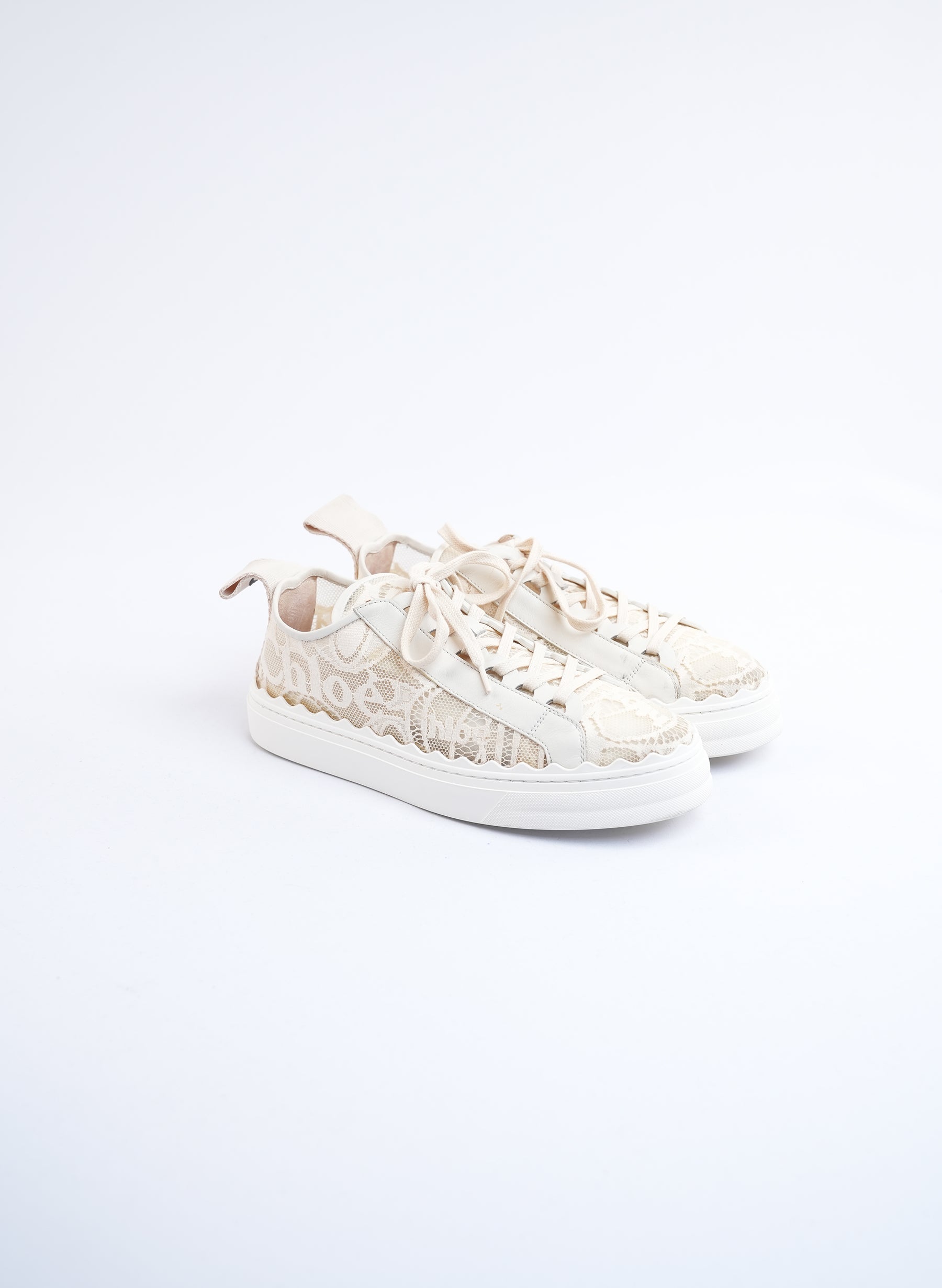 Chloe Cream Mesh Sneakers