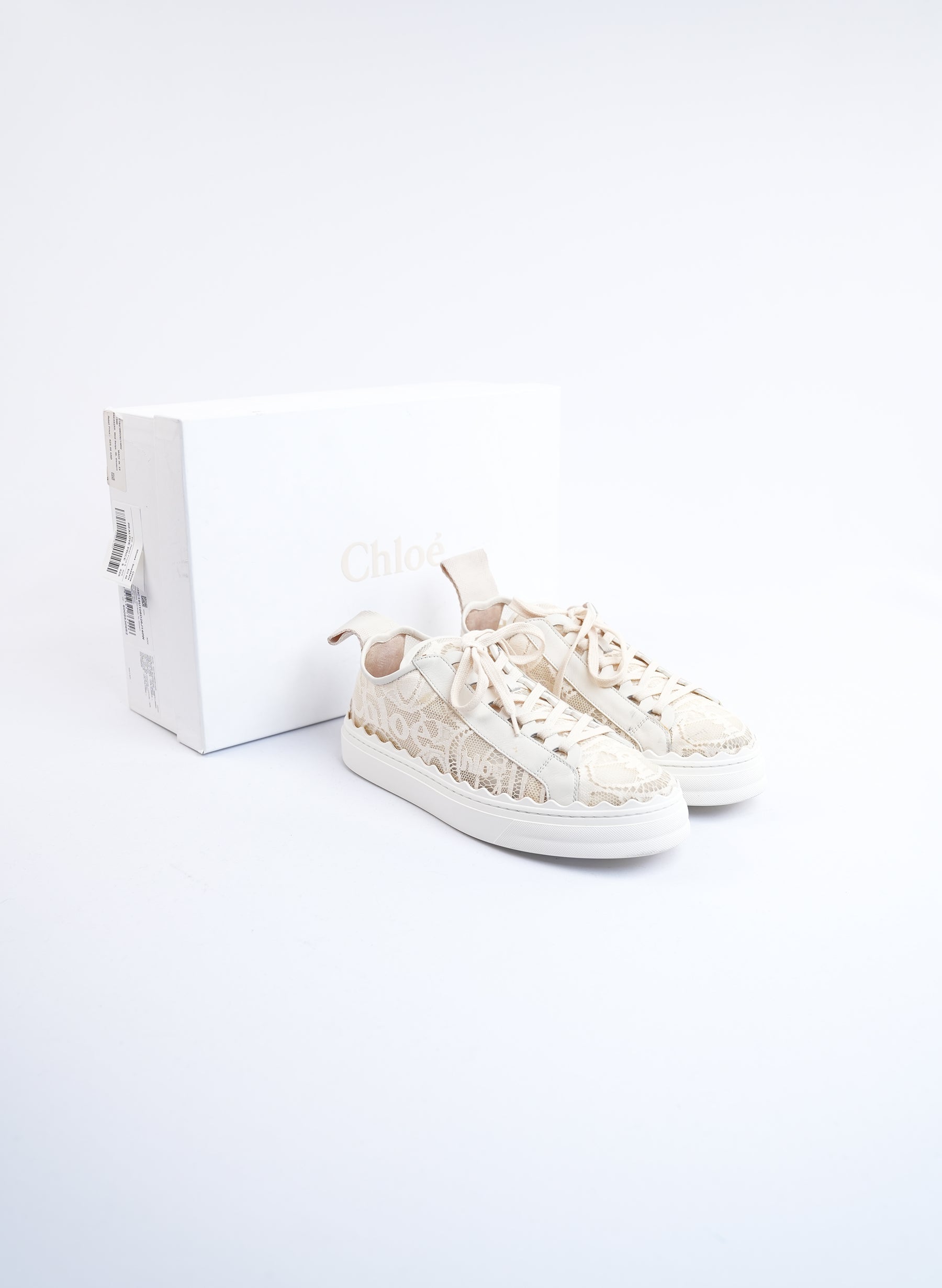 Chloe Cream Mesh Sneakers