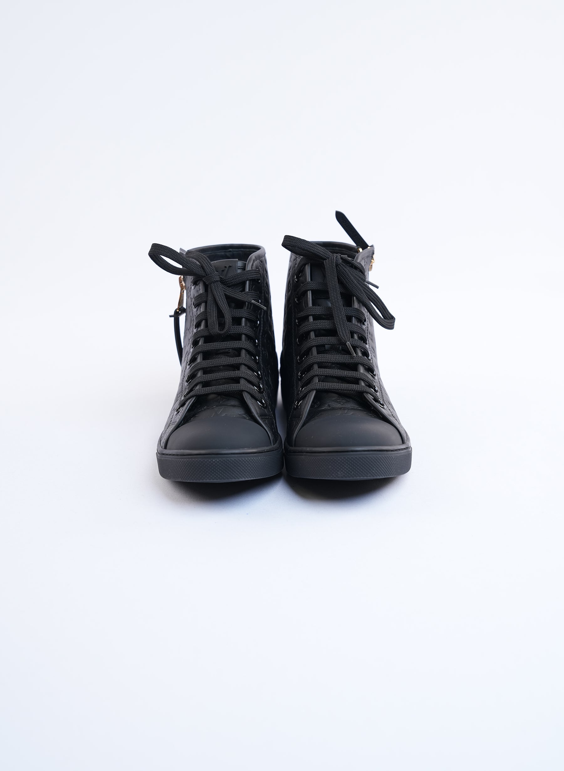 Louis Vuitton Black Monogram Empreinte Leather High Top Sneakers