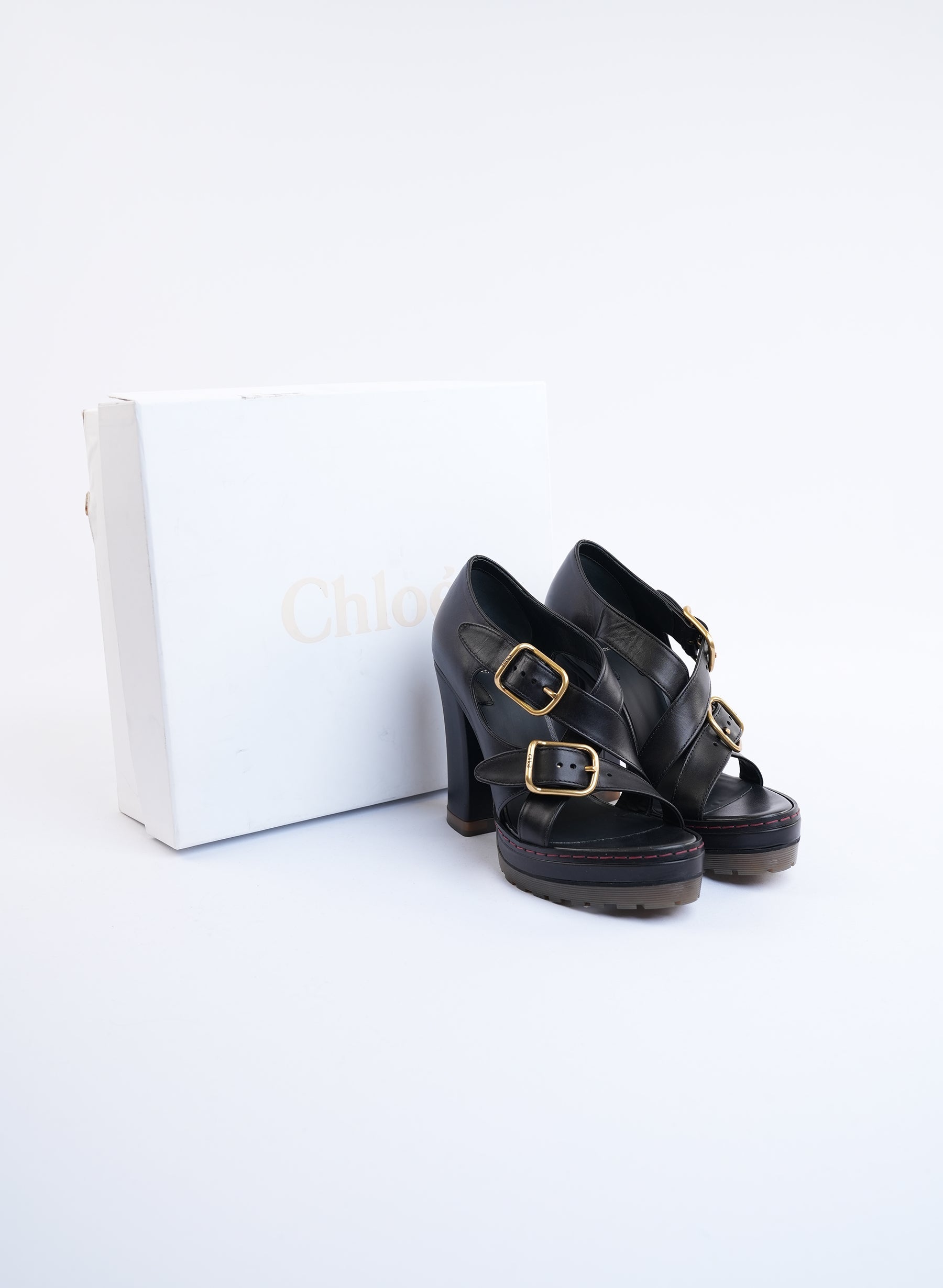 Chloe Platform Leather Sandals