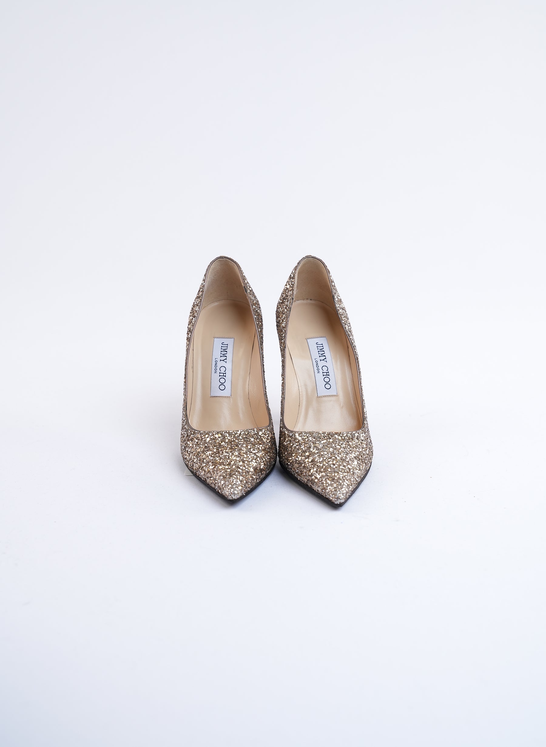 Jimmy Choo Champagne Glitter Pumps