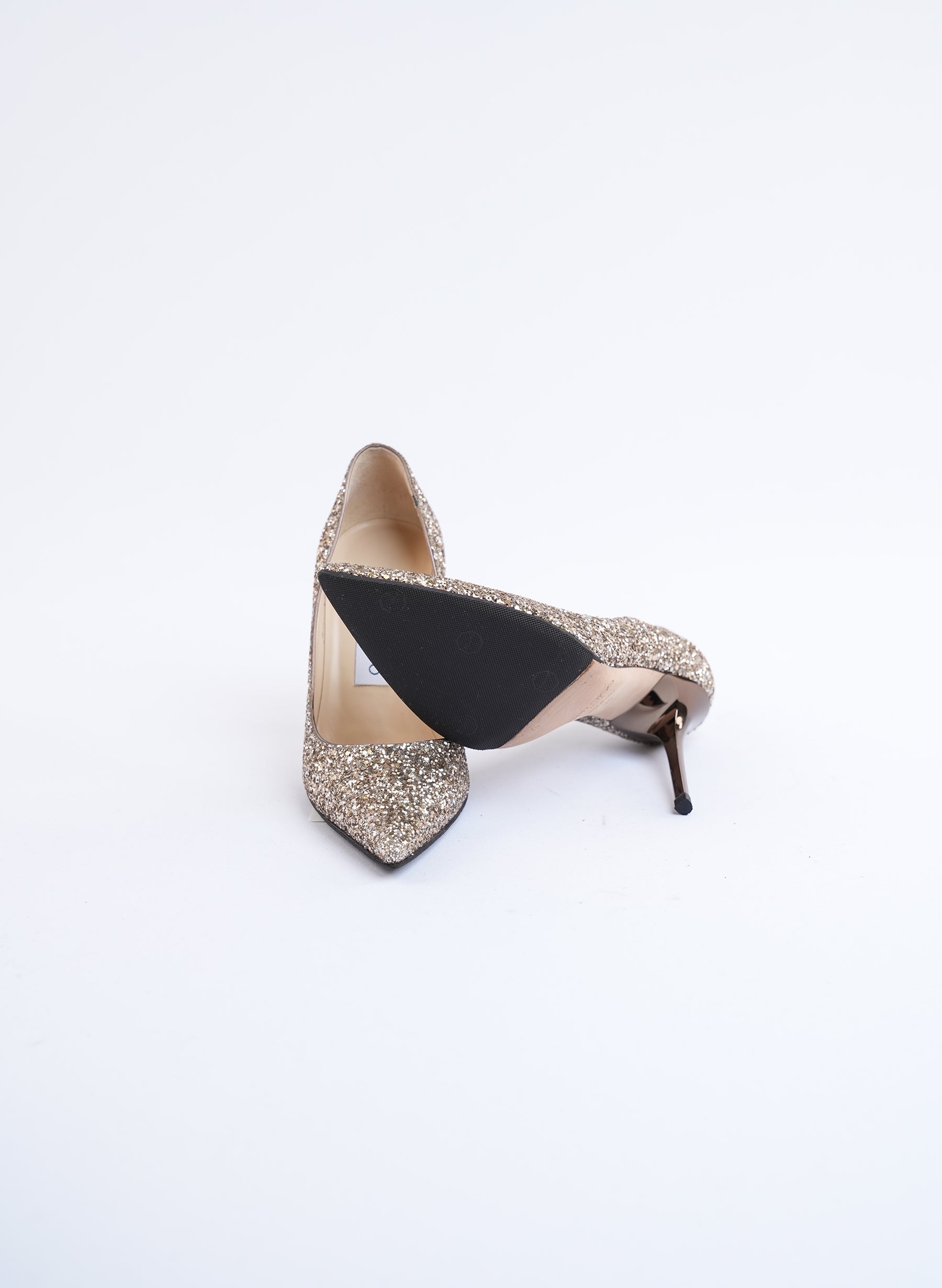 Jimmy Choo Champagne Glitter Pumps