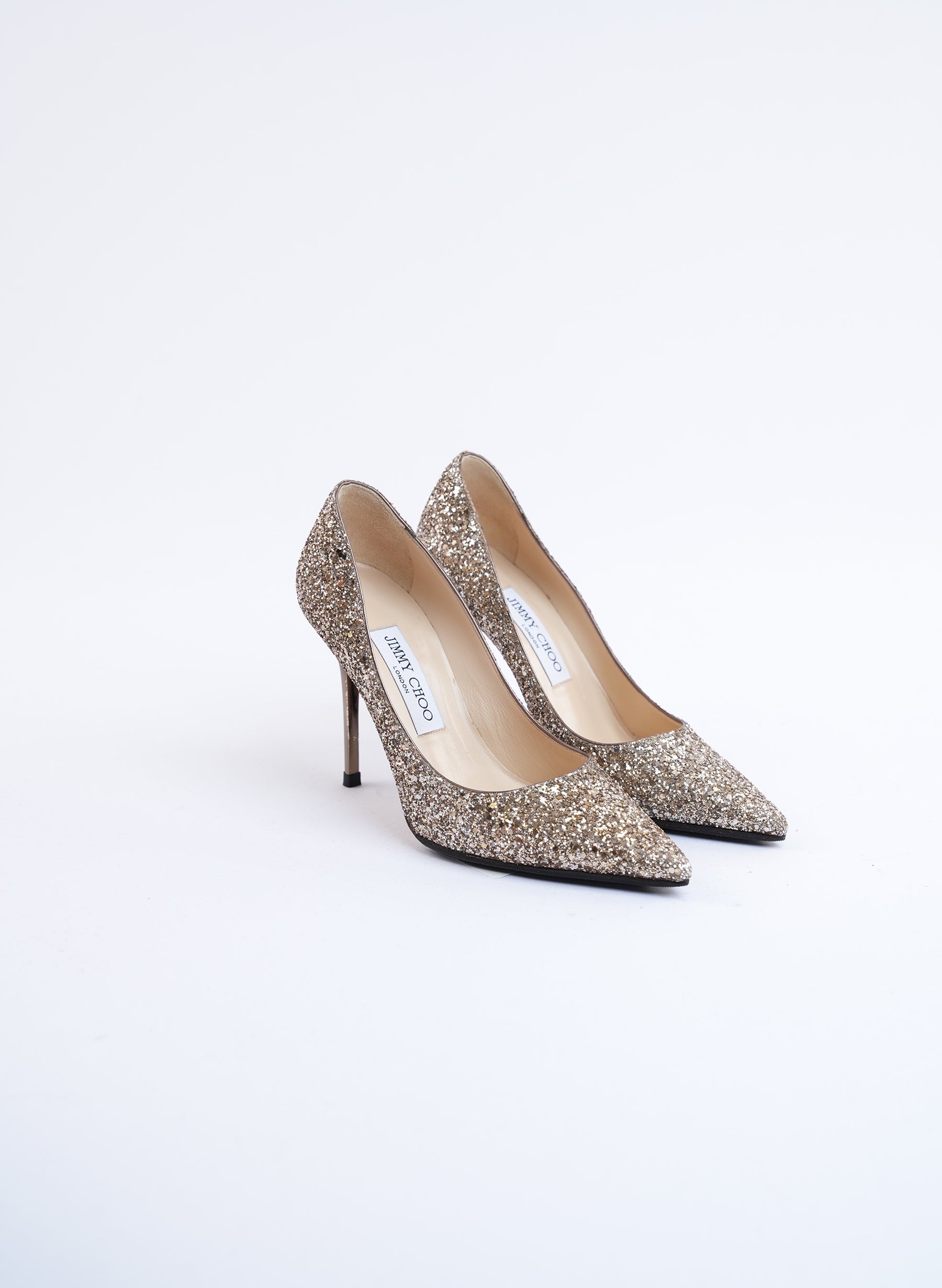 Jimmy Choo Champagne Glitter Pumps