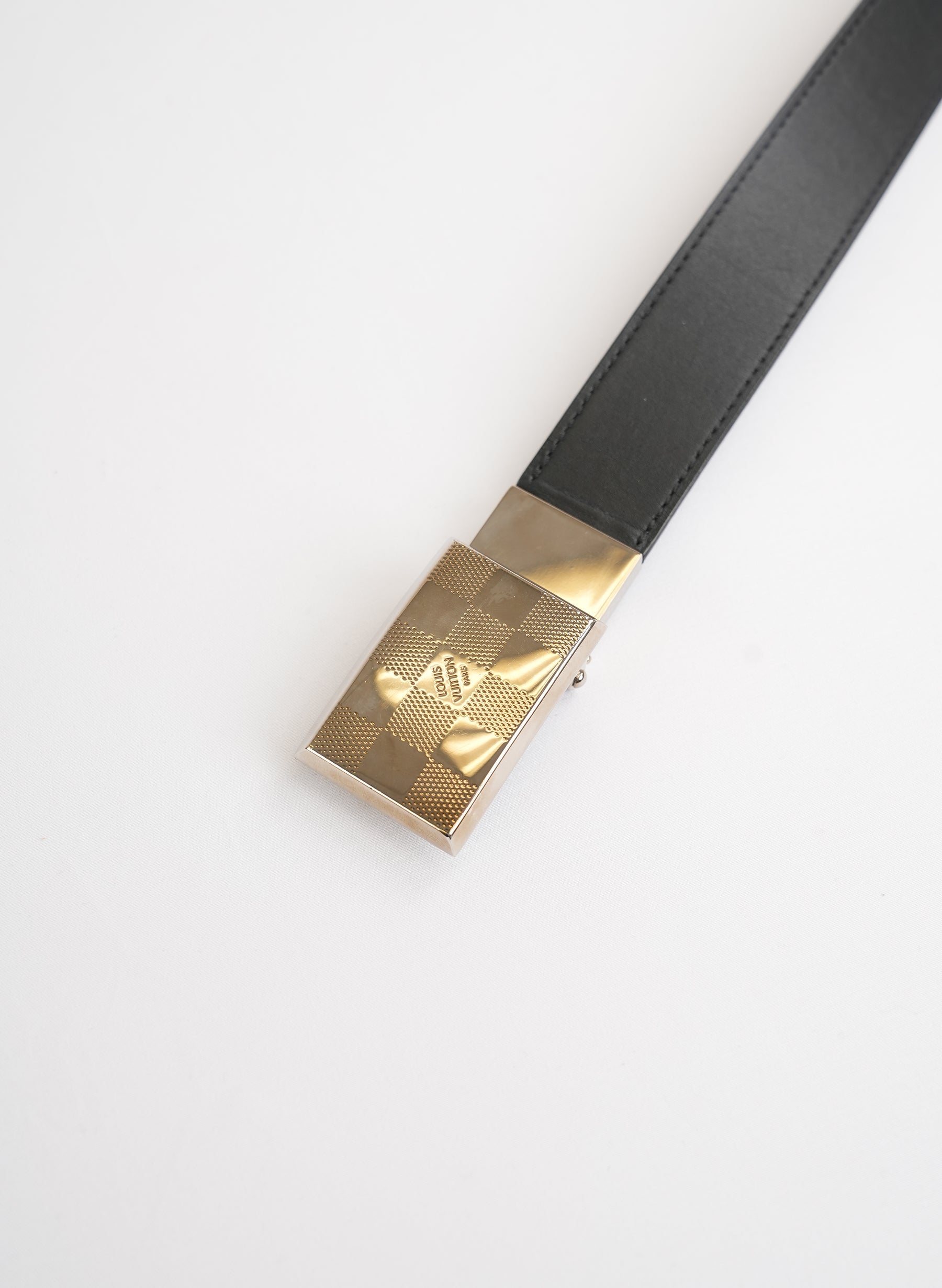 Louis Vuitton Damier Buckle Leather Belt