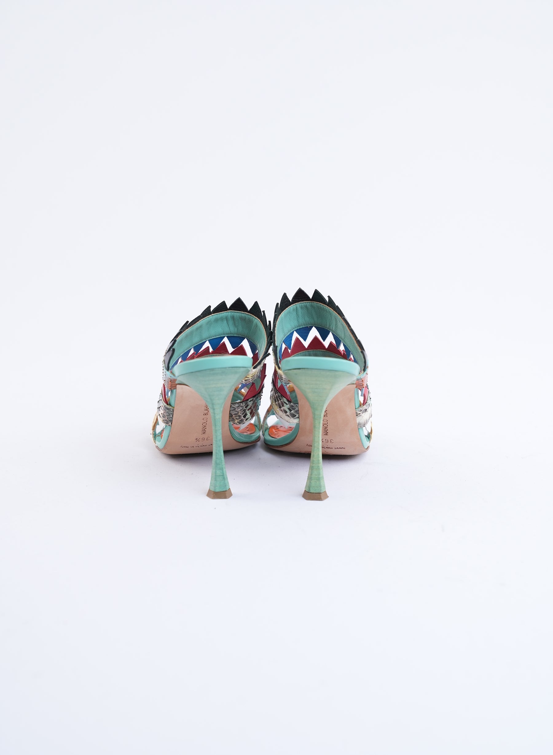 Manolo Blahnik Arpege Leather Print Heels