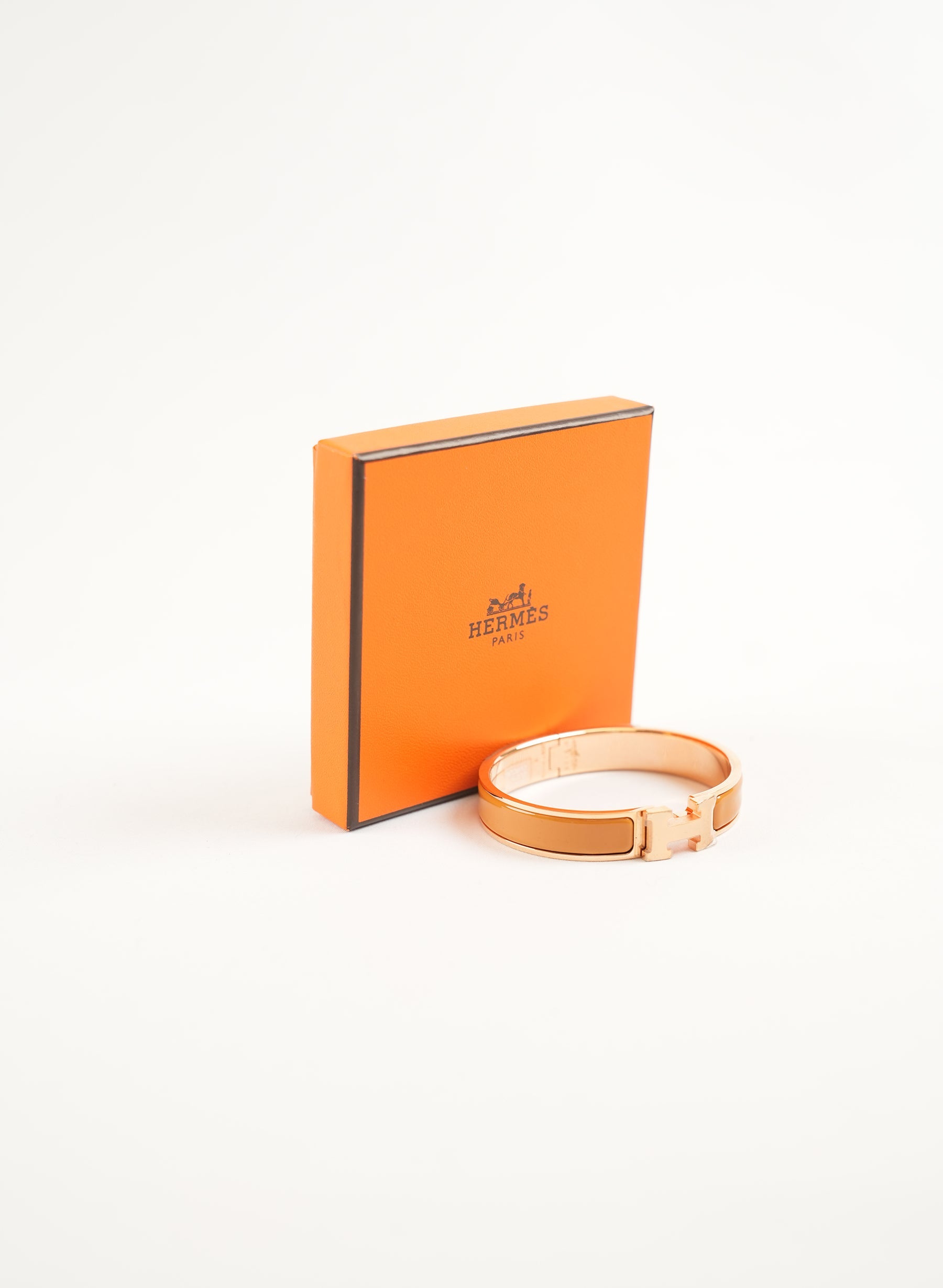 Hermès Clic H Gold and Brown Bracelet