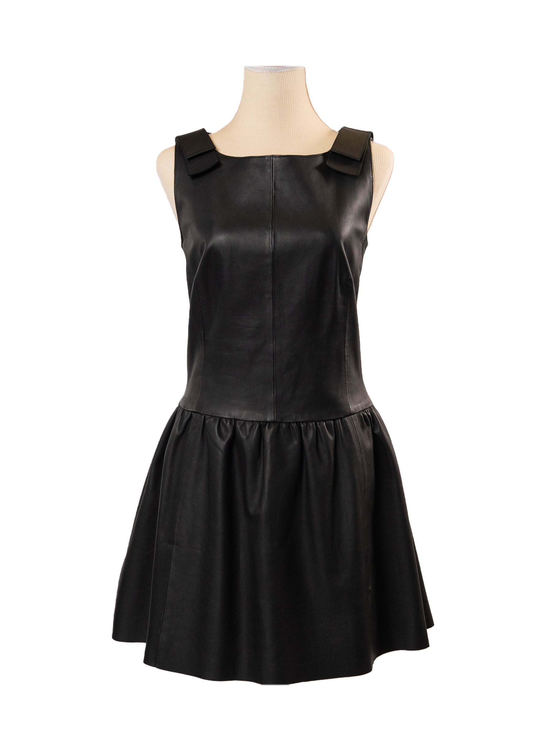 Red Valentino Sleveless Lambskin Mini Dress