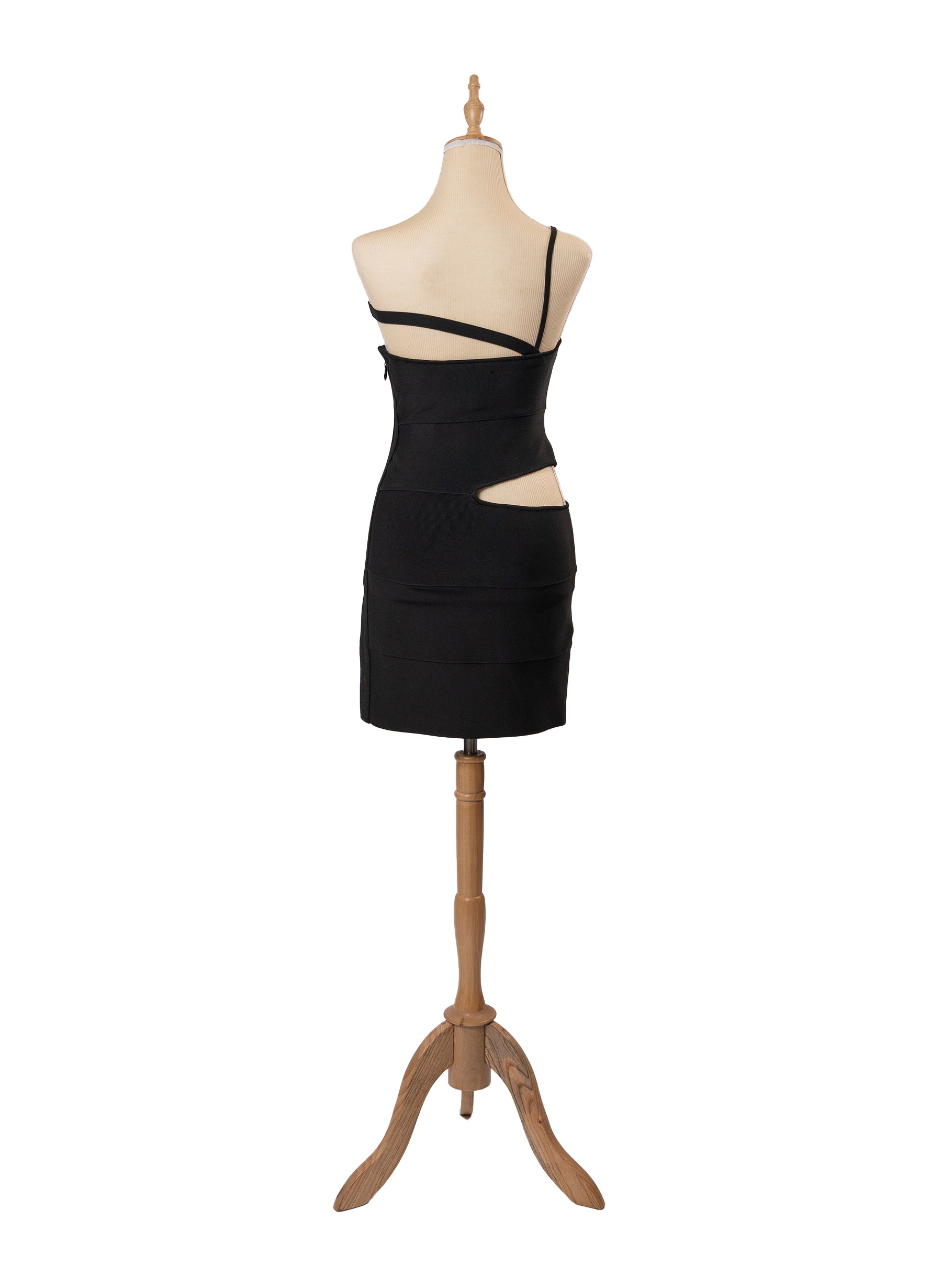 Herve Leger One Shoulder Cut-Out Mini Dress