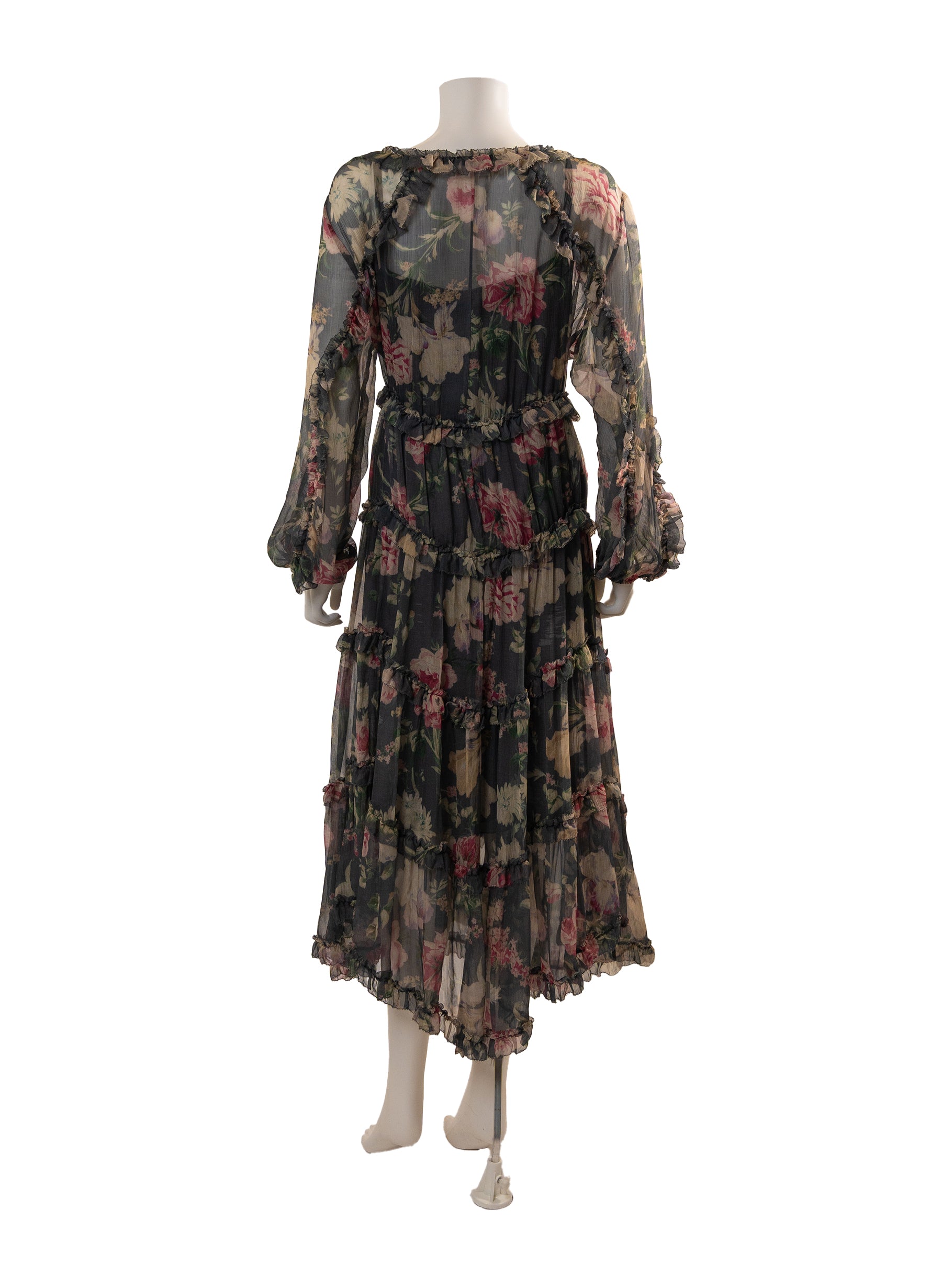 Zimmermann Iris Ruffled Floral-print Silk-crepon Midi Dress