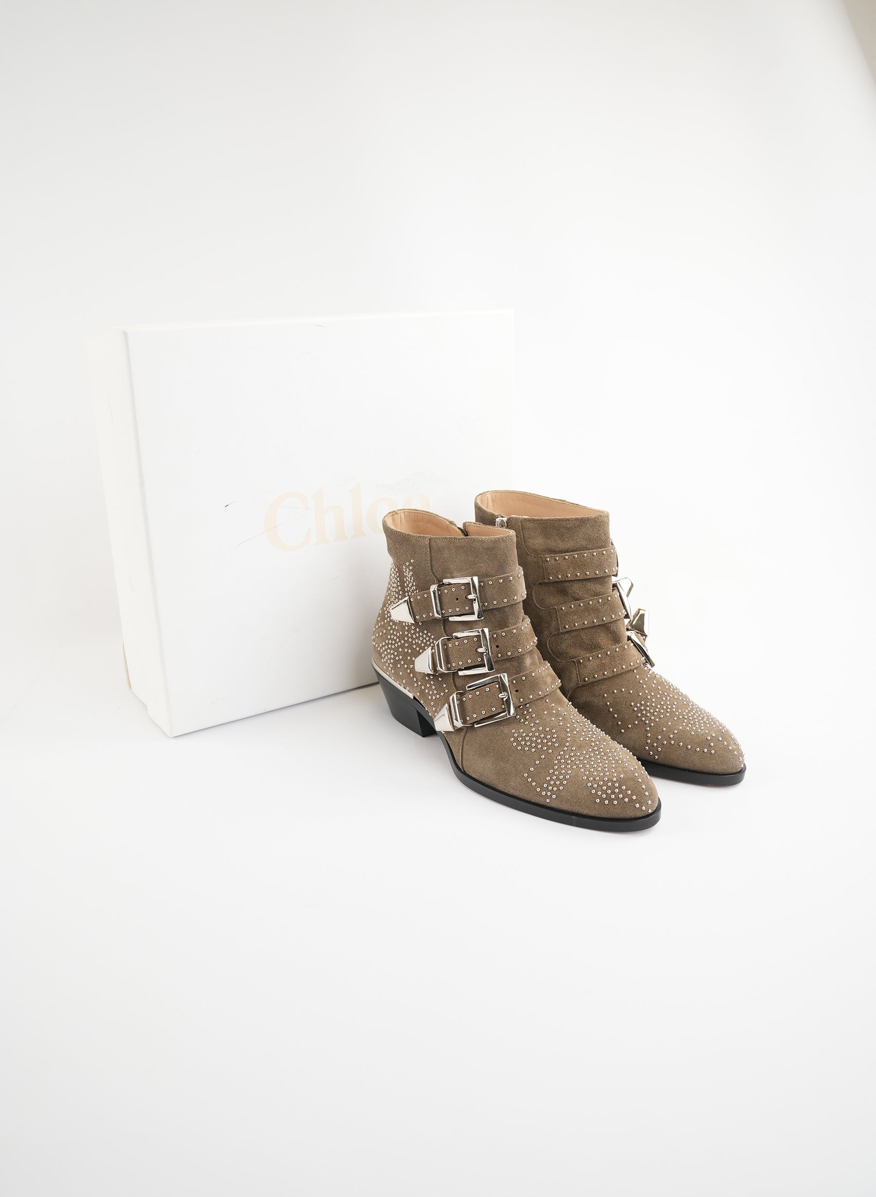 Chlo√© Susanna Studded Suede Ankle Boot