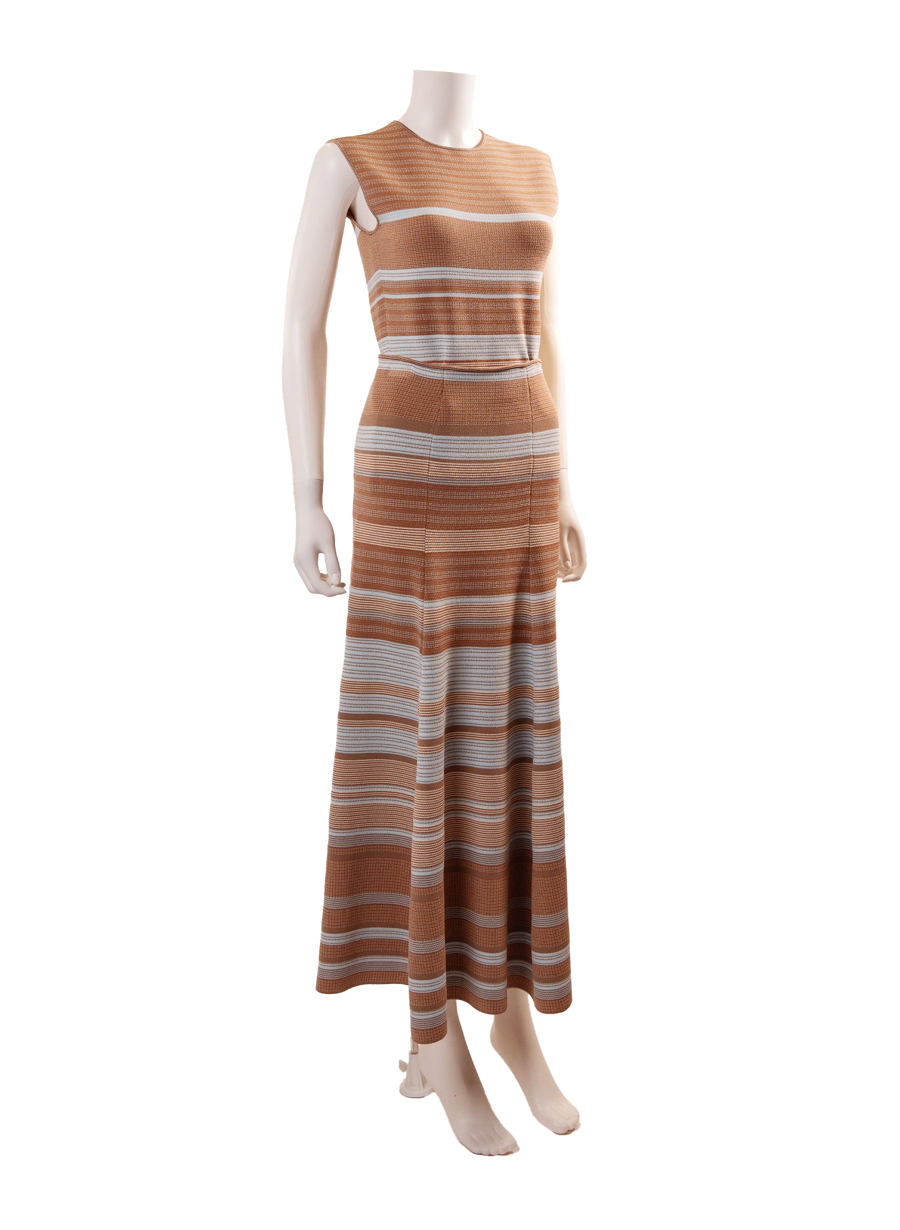 Giorgio Armani Sleeveless Top & Long Skirt in Viscose-Jacquard Blend