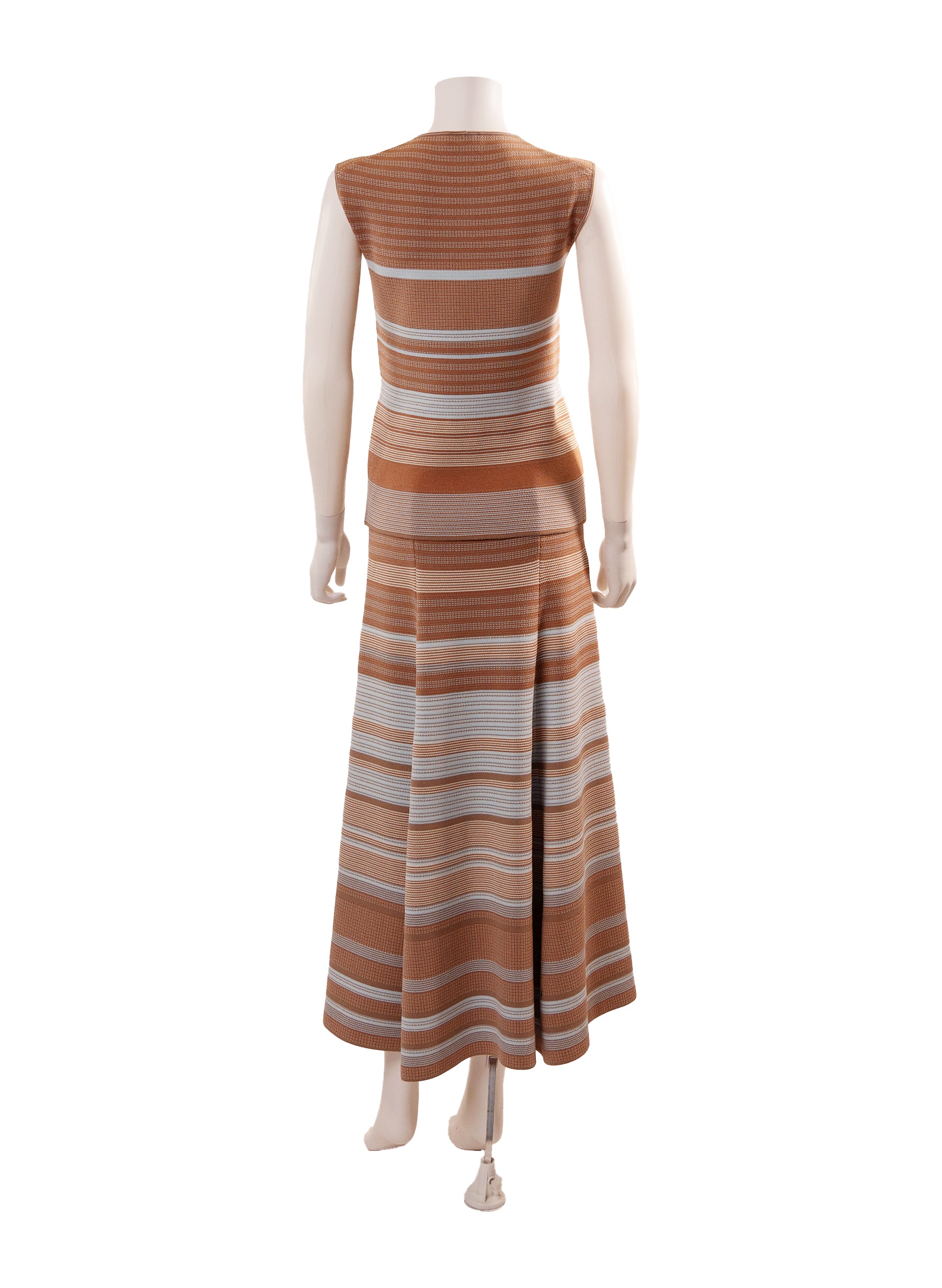 Giorgio Armani Sleeveless Top & Long Skirt in Viscose-Jacquard Blend