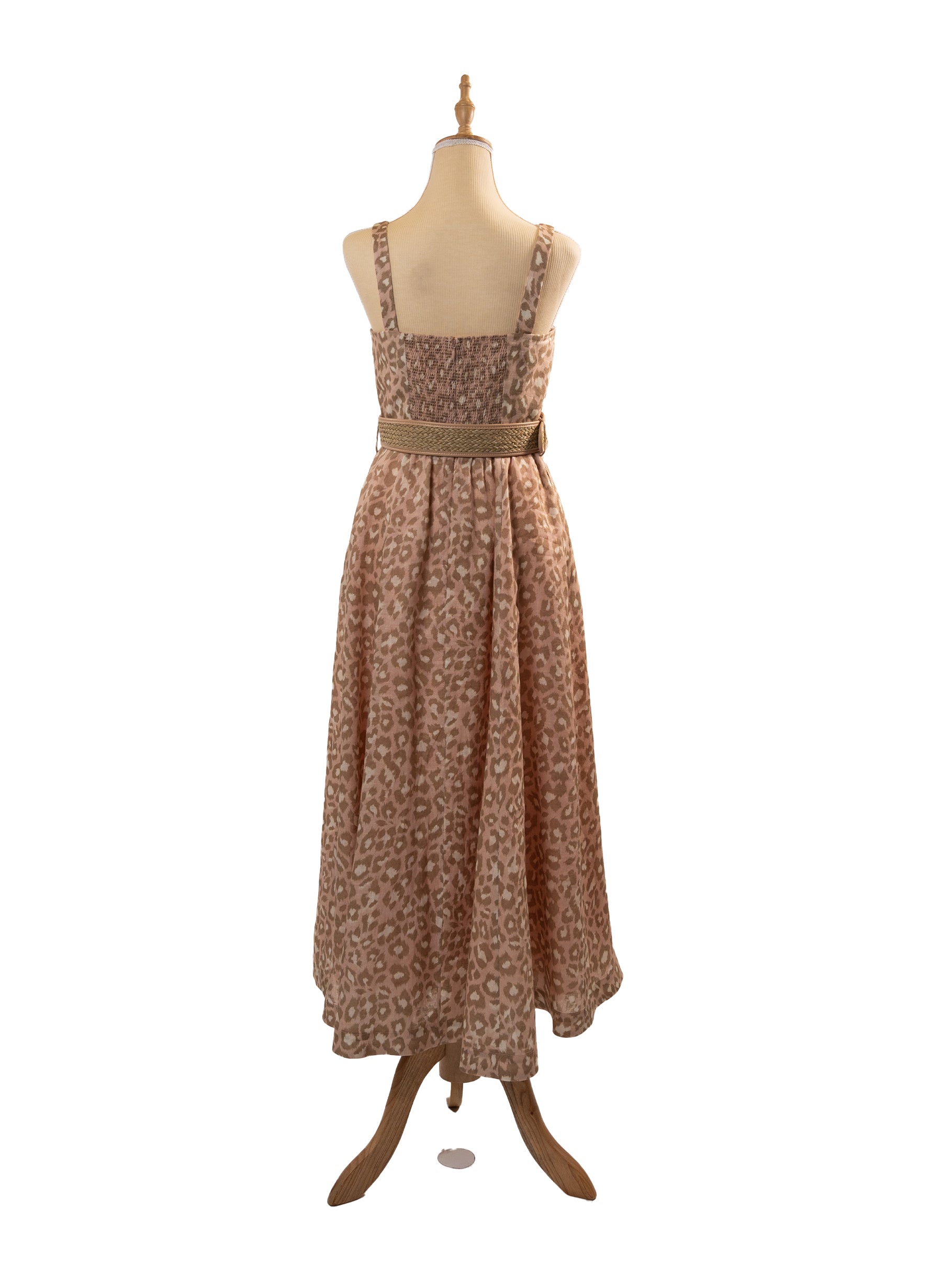 Zimmermann Carnaby Bustier Leopard-Print Linen Dress