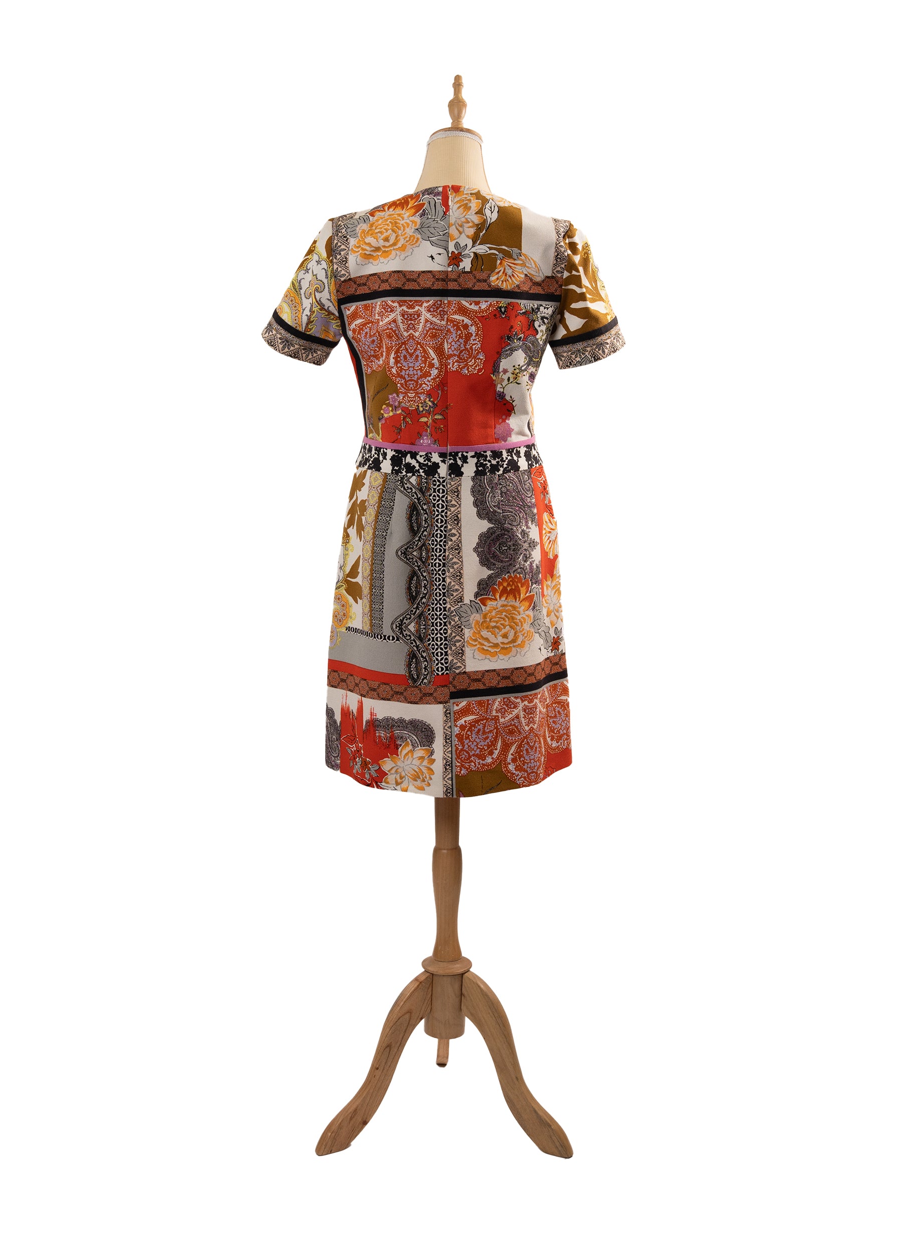 Etro Mixed Print Short-Sleeve Dress