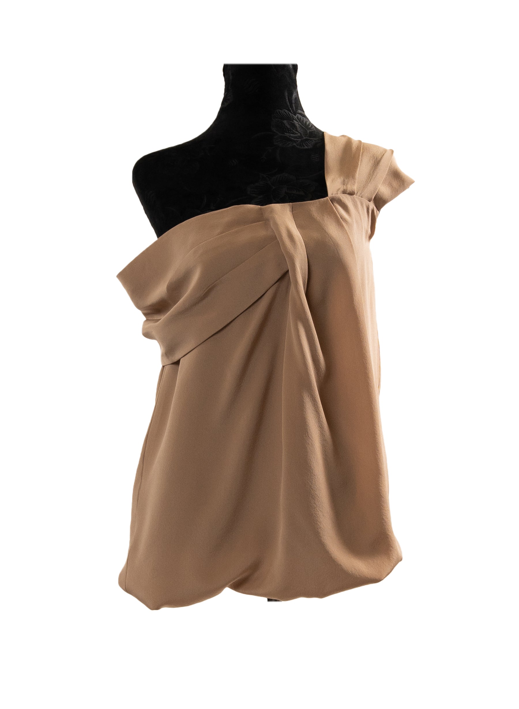 Fendi Asymmetrical Silk Sleeveless Blouse