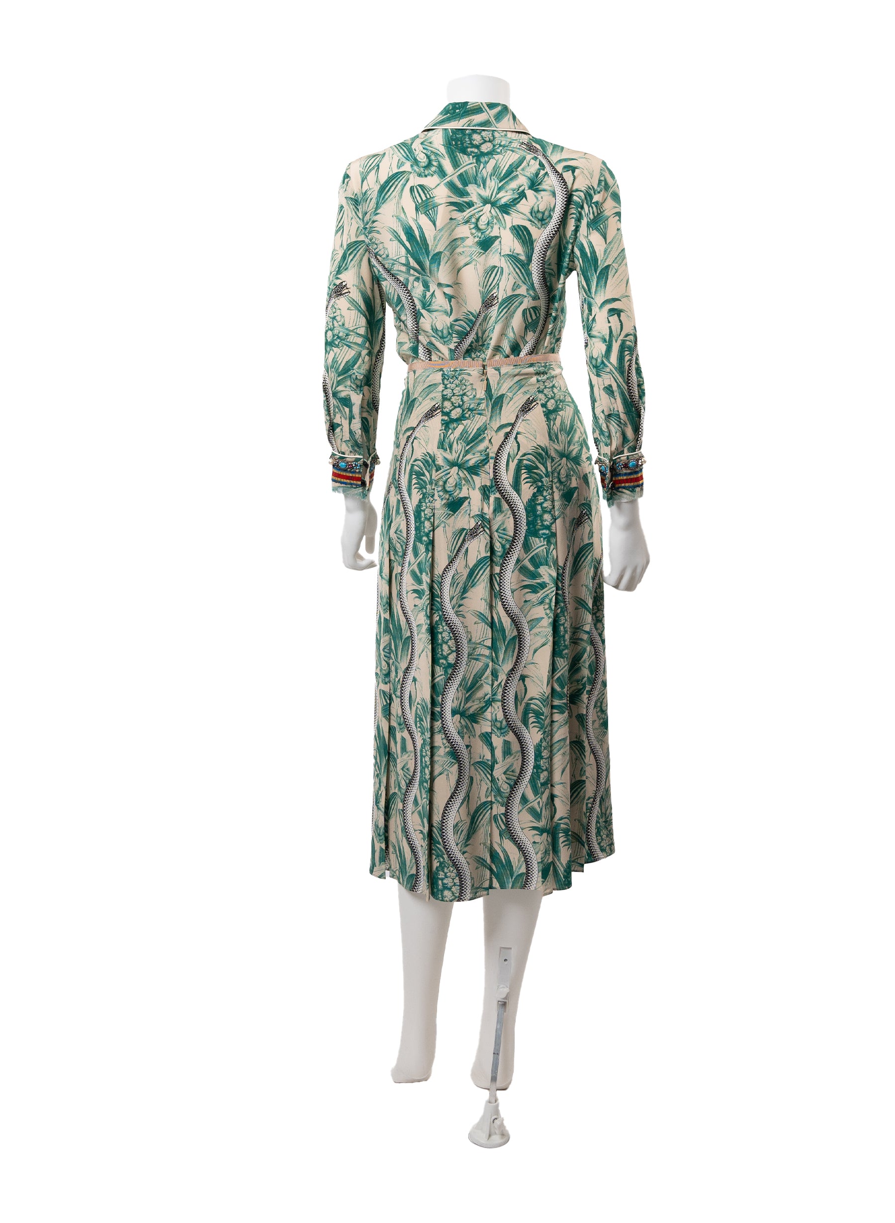 Gucci Snake Print Crêpe de Chine Shirt and Skirt Set