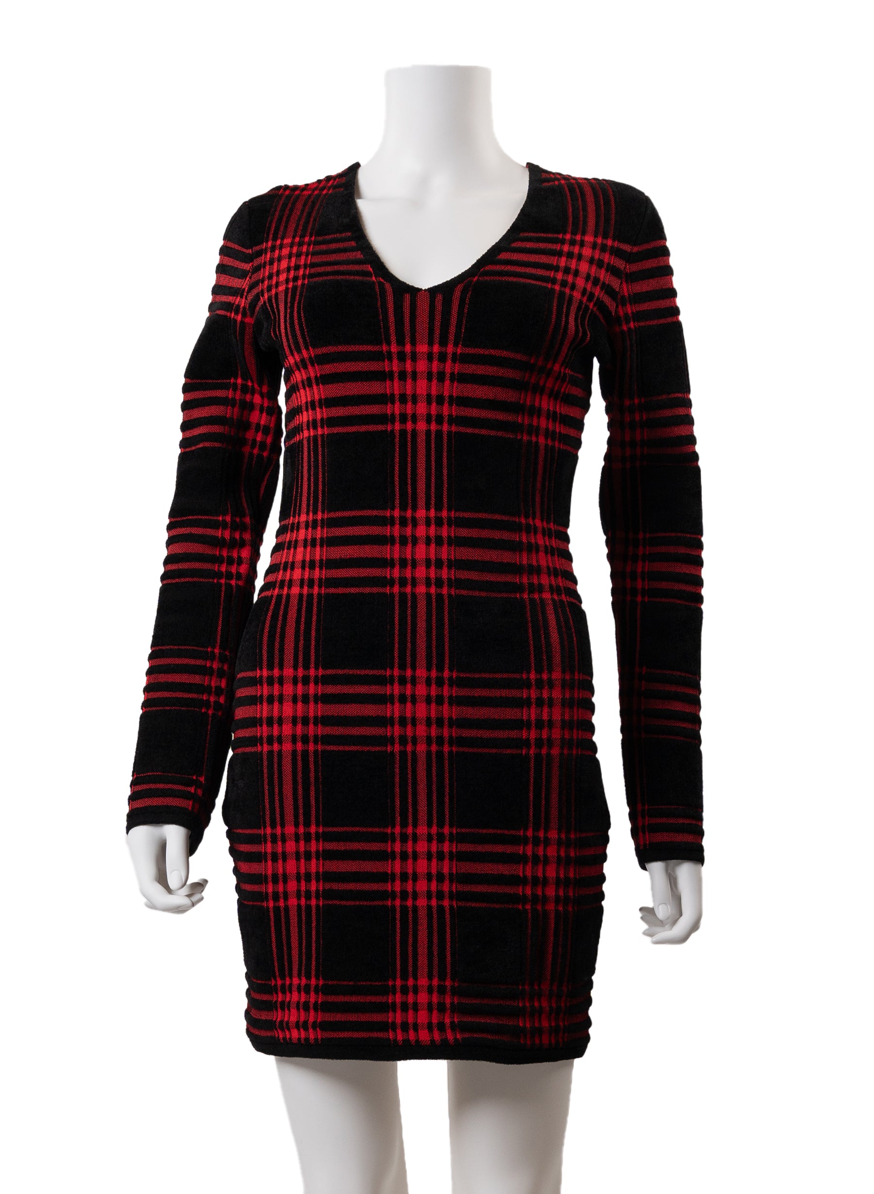 Alexander Wang V Neck Plaid Dress