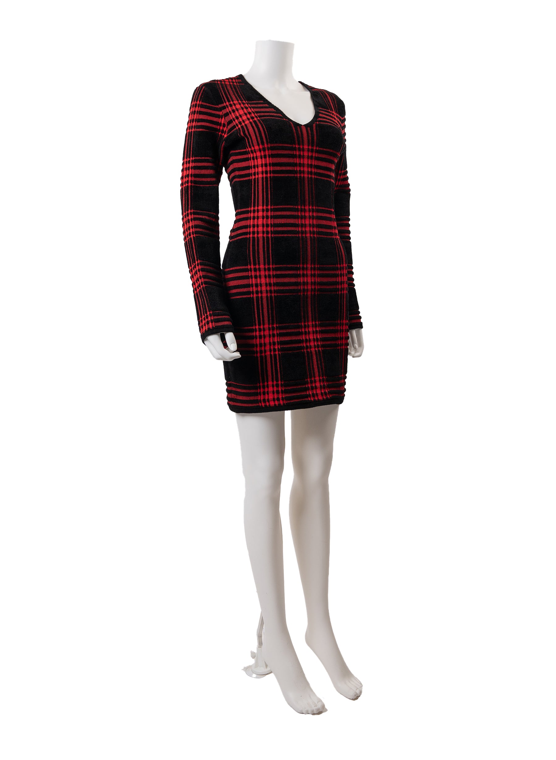 Alexander Wang V Neck Plaid Dress