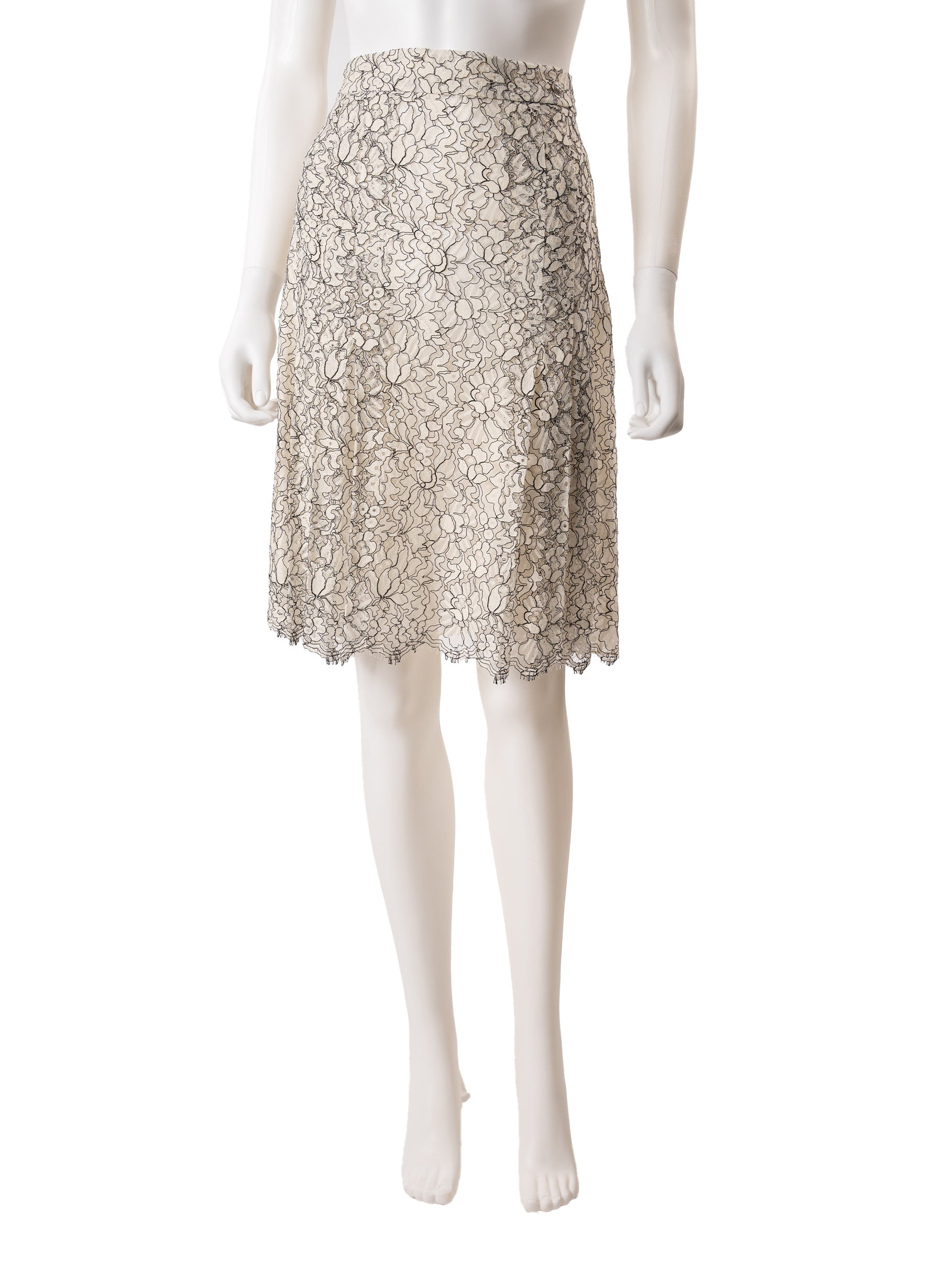 Chanel Floral Lace Skirt