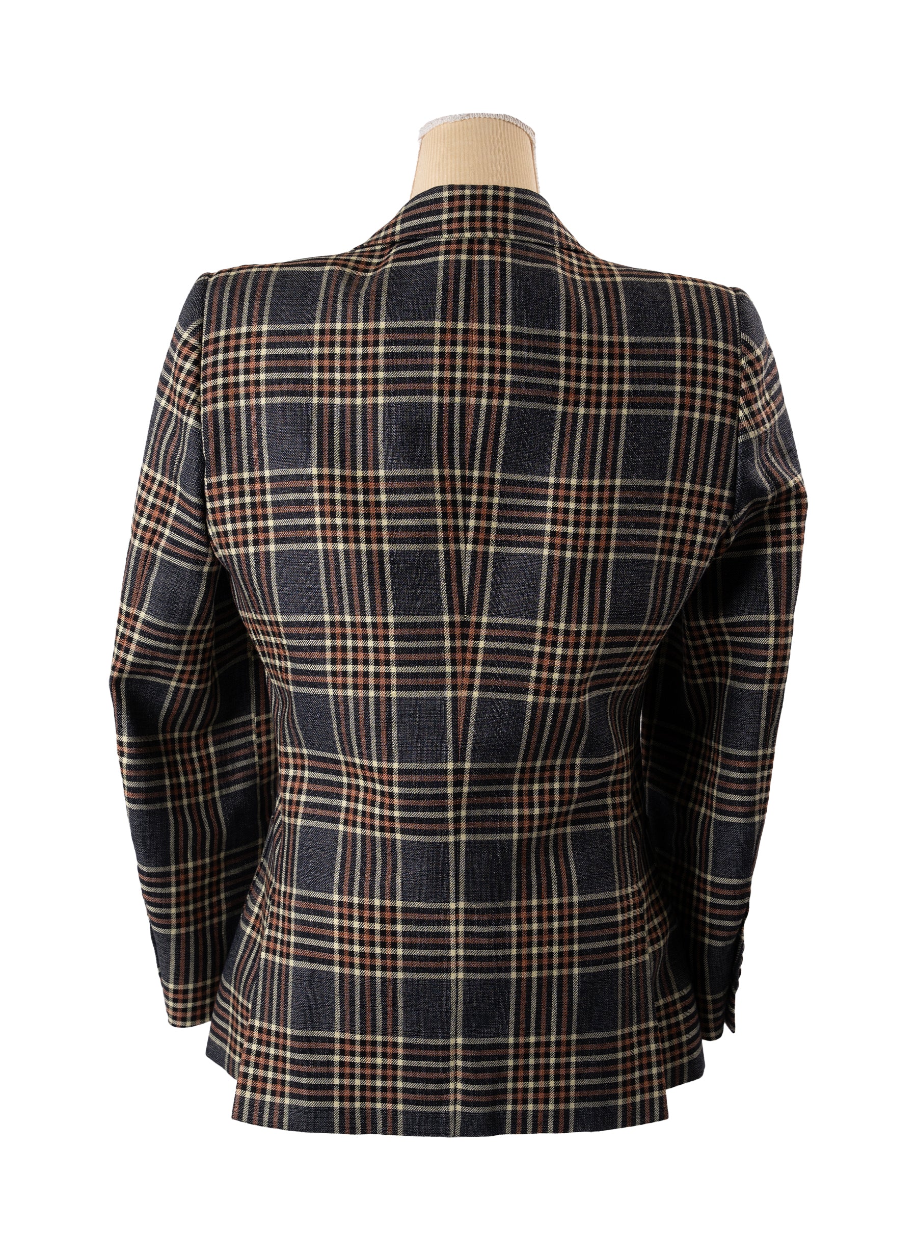 Gucci Linen & Silk Blend Checked Blazer