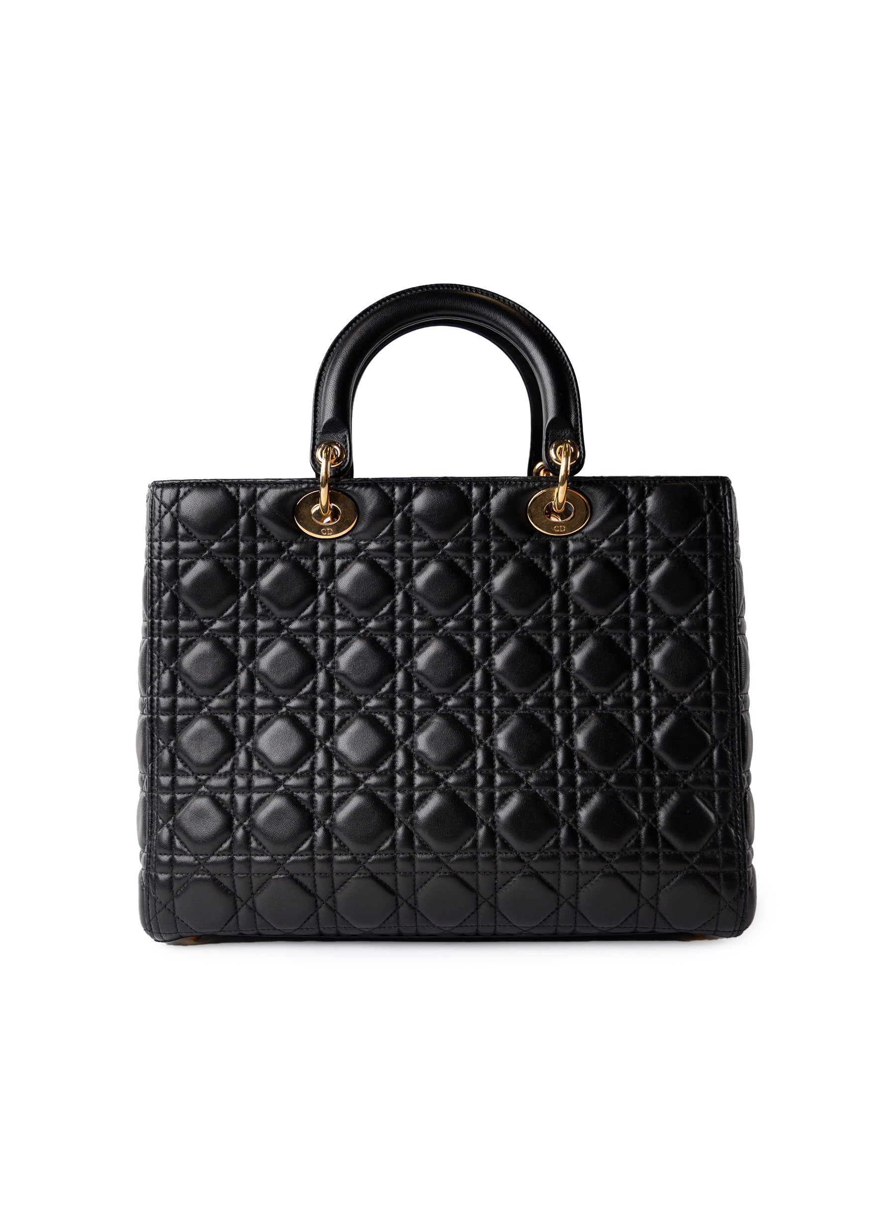 Christian Dior Quilted Cannage Lambskin Large Lady Dior Bag